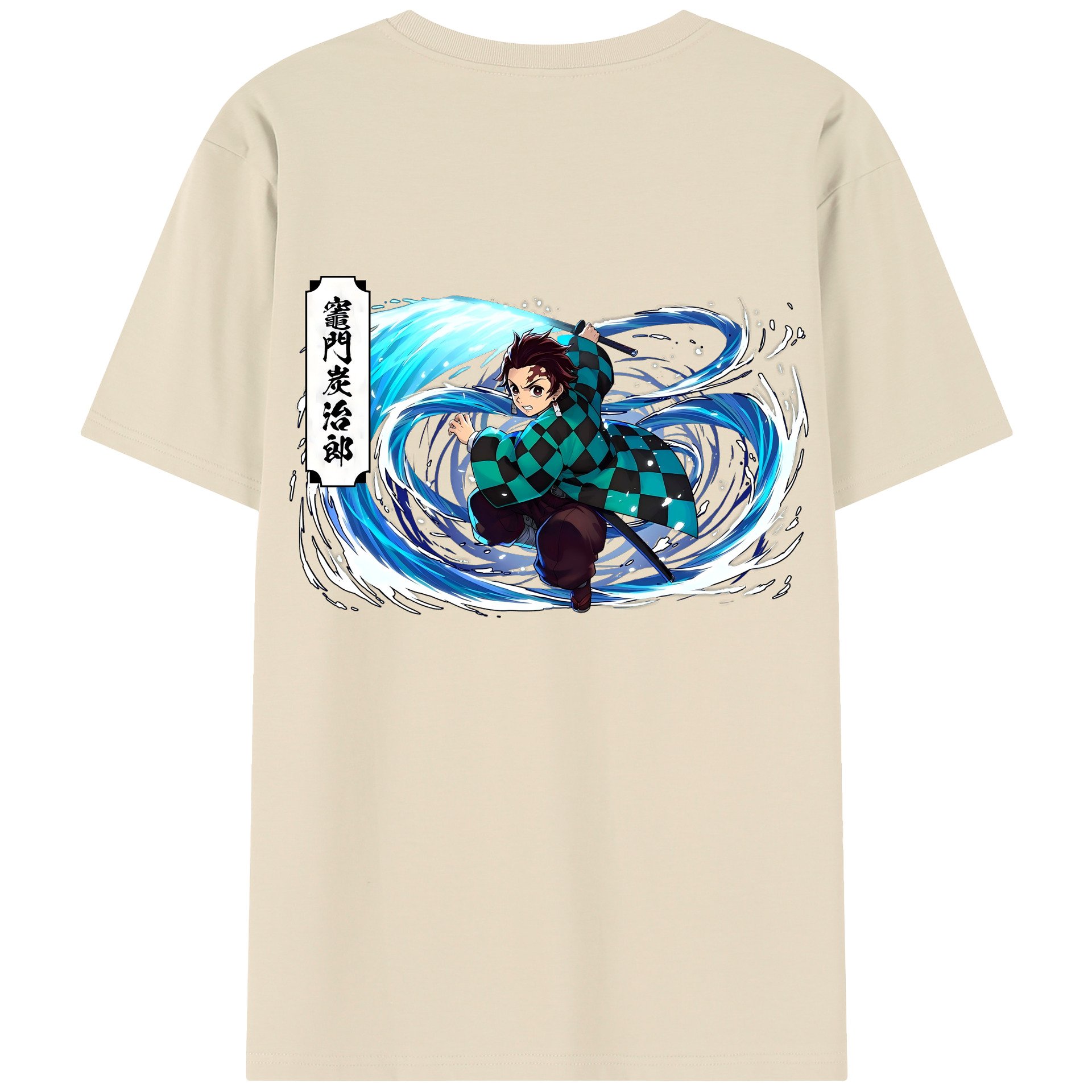 （画像用） 鬼滅の刃 竈門 炭治郎／かまど たんじろう Kamado Tanjirou 綿100％半袖Tシャツ（背面プリント）