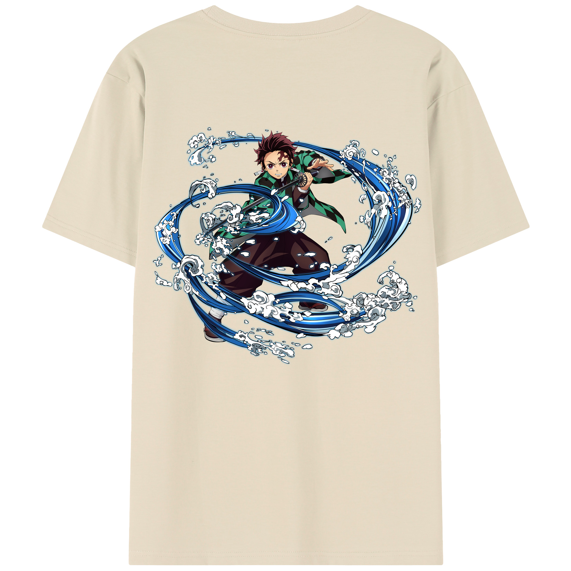 （画像用） 鬼滅の刃 竈門 炭治郎／かまど たんじろう Kamado Tanjirou 綿100％半袖Tシャツ（背面プリント）