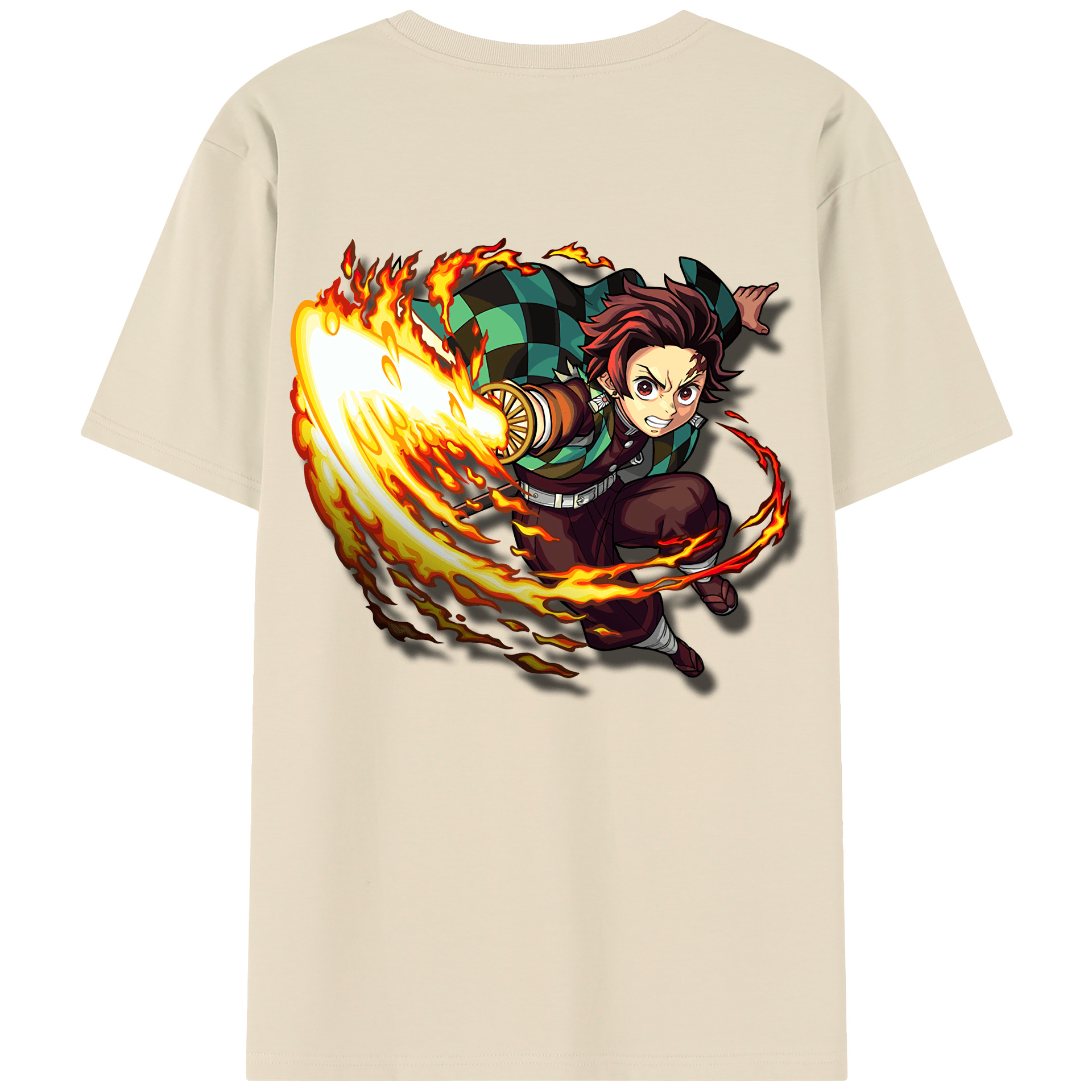 （画像用） 鬼滅の刃 竈門 炭治郎／かまど たんじろう Kamado Tanjirou 綿100％半袖Tシャツ（背面プリント）