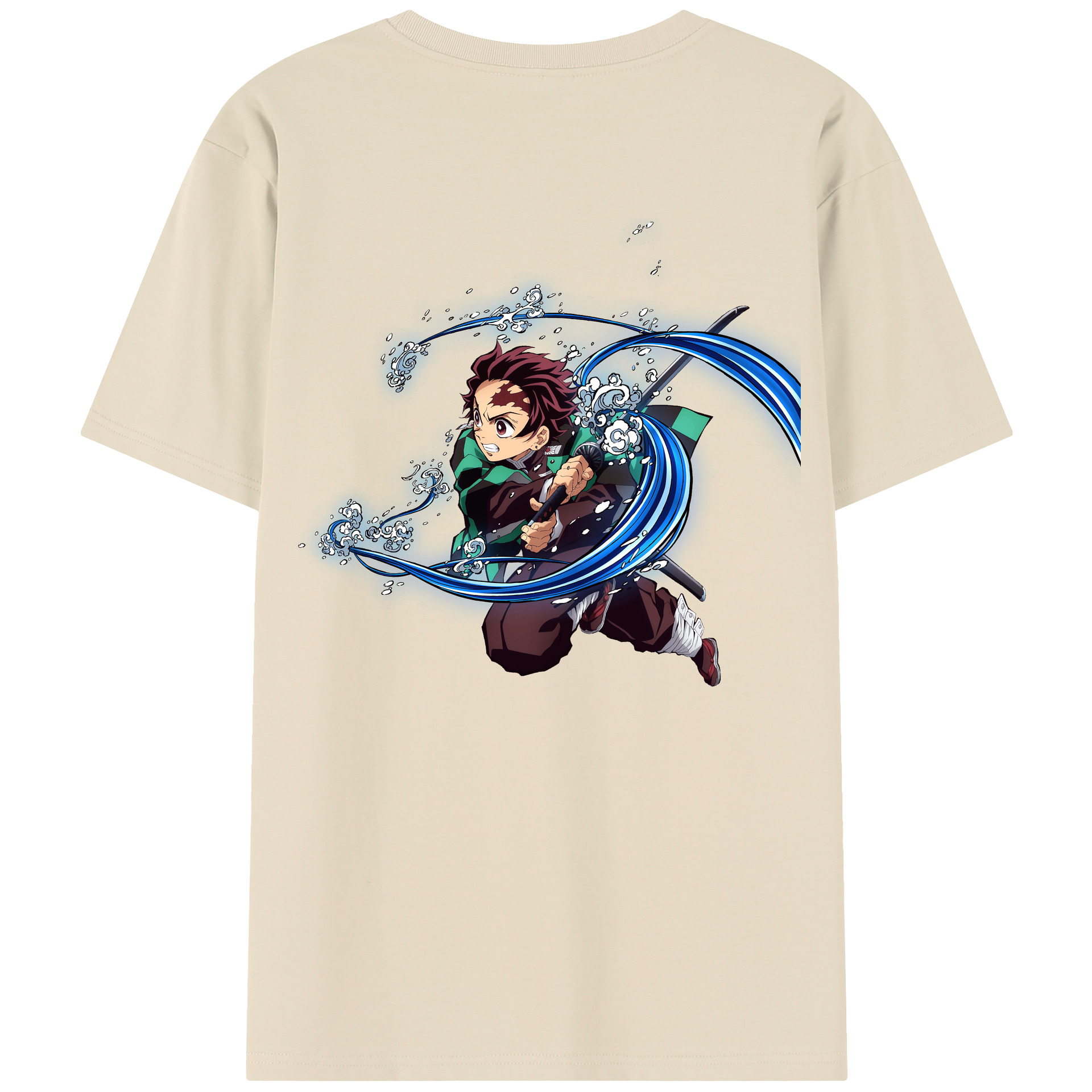 （画像用） 鬼滅の刃 竈門 炭治郎／かまど たんじろう Kamado Tanjirou 綿100％半袖Tシャツ（背面プリント）
