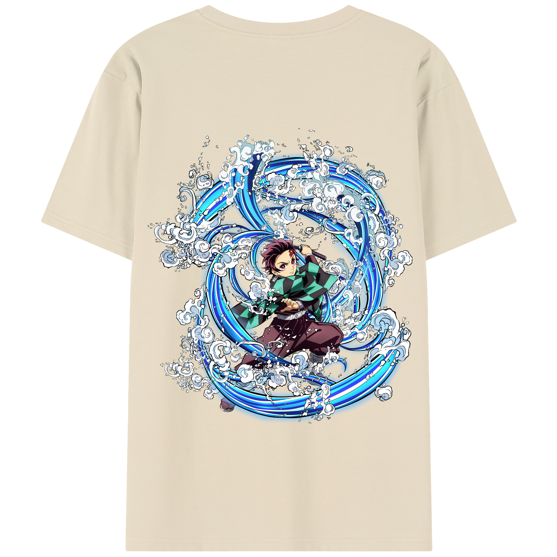 （画像用） 鬼滅の刃 竈門 炭治郎／かまど たんじろう Kamado Tanjirou 綿100％半袖Tシャツ（背面プリント）
