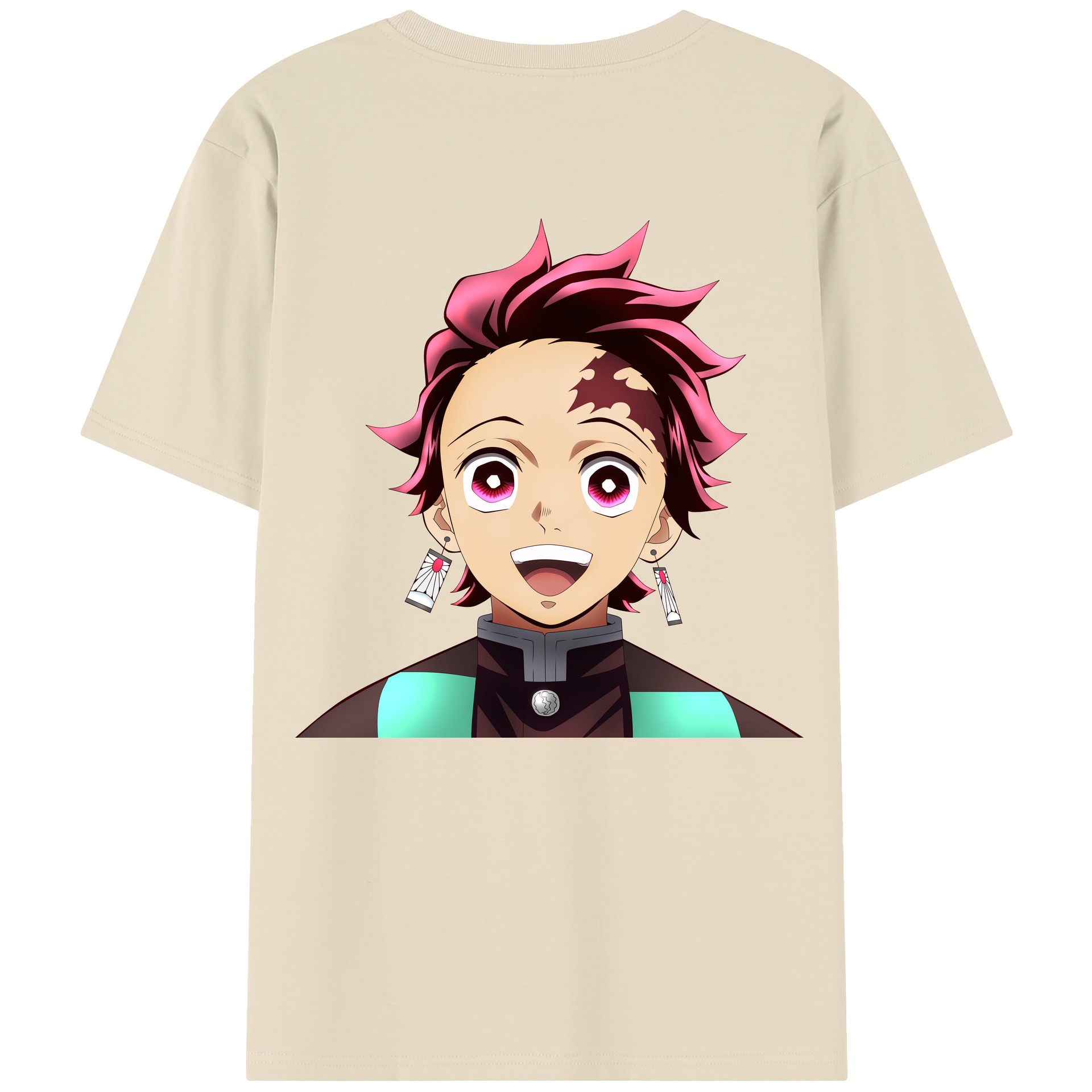 （画像用） 鬼滅の刃 竈門 炭治郎／かまど たんじろう Kamado Tanjirou 綿100％半袖Tシャツ（背面プリント）