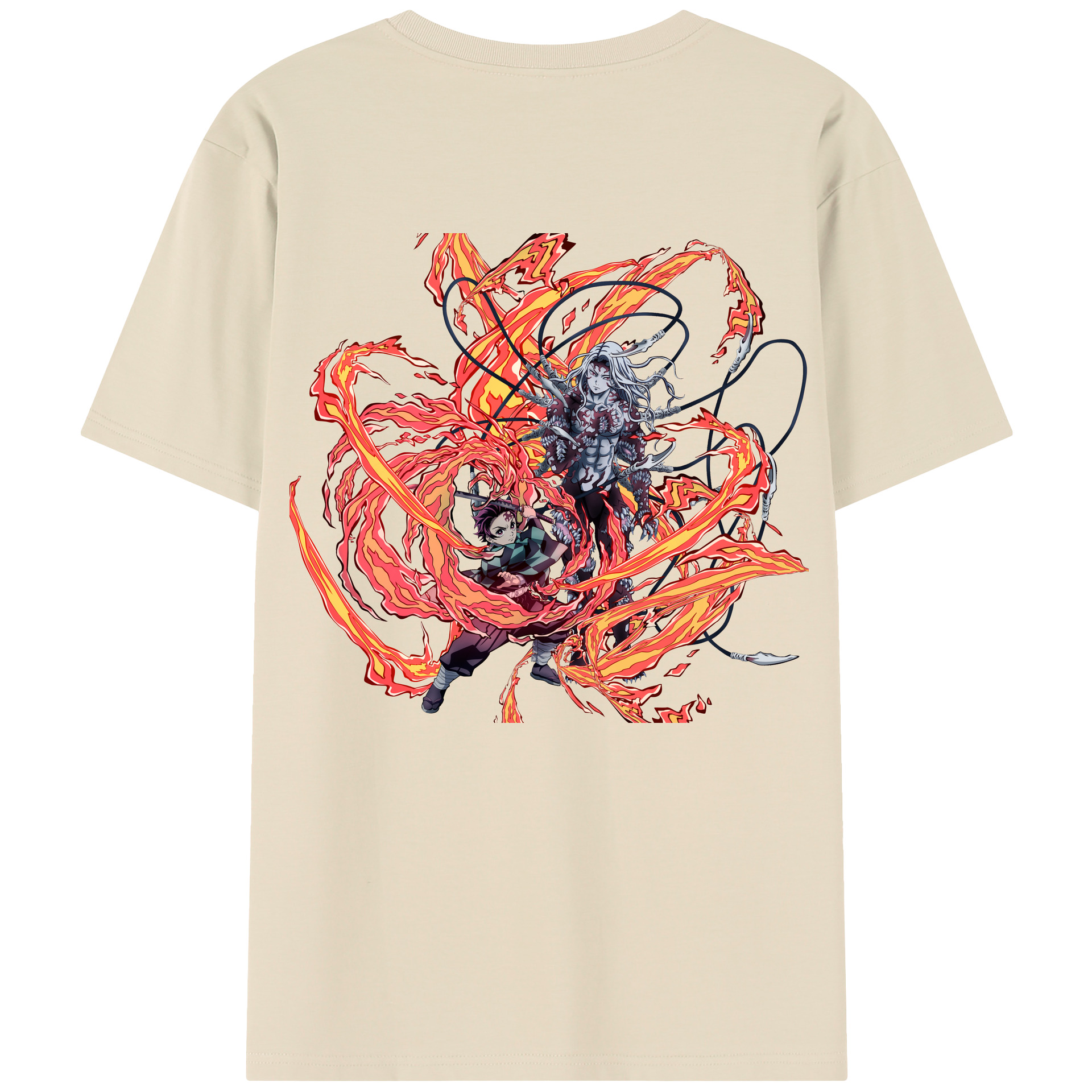 （画像用） 鬼滅の刃 竈門 炭治郎／かまど たんじろう Kamado Tanjirou 綿100％半袖Tシャツ（背面プリント）