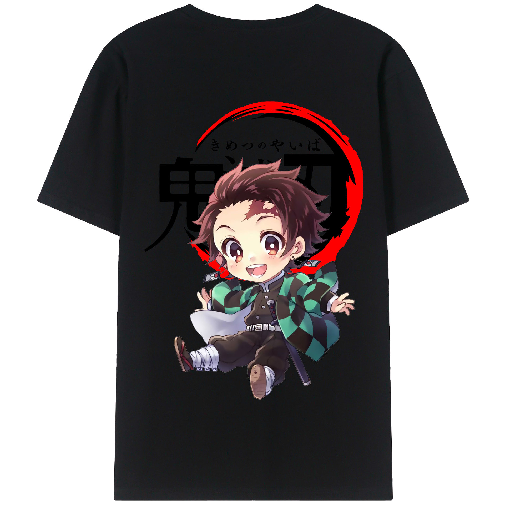（画像用） 鬼滅の刃 竈門 炭治郎／かまど たんじろう Kamado Tanjirou 綿100％半袖Tシャツ（背面プリント）