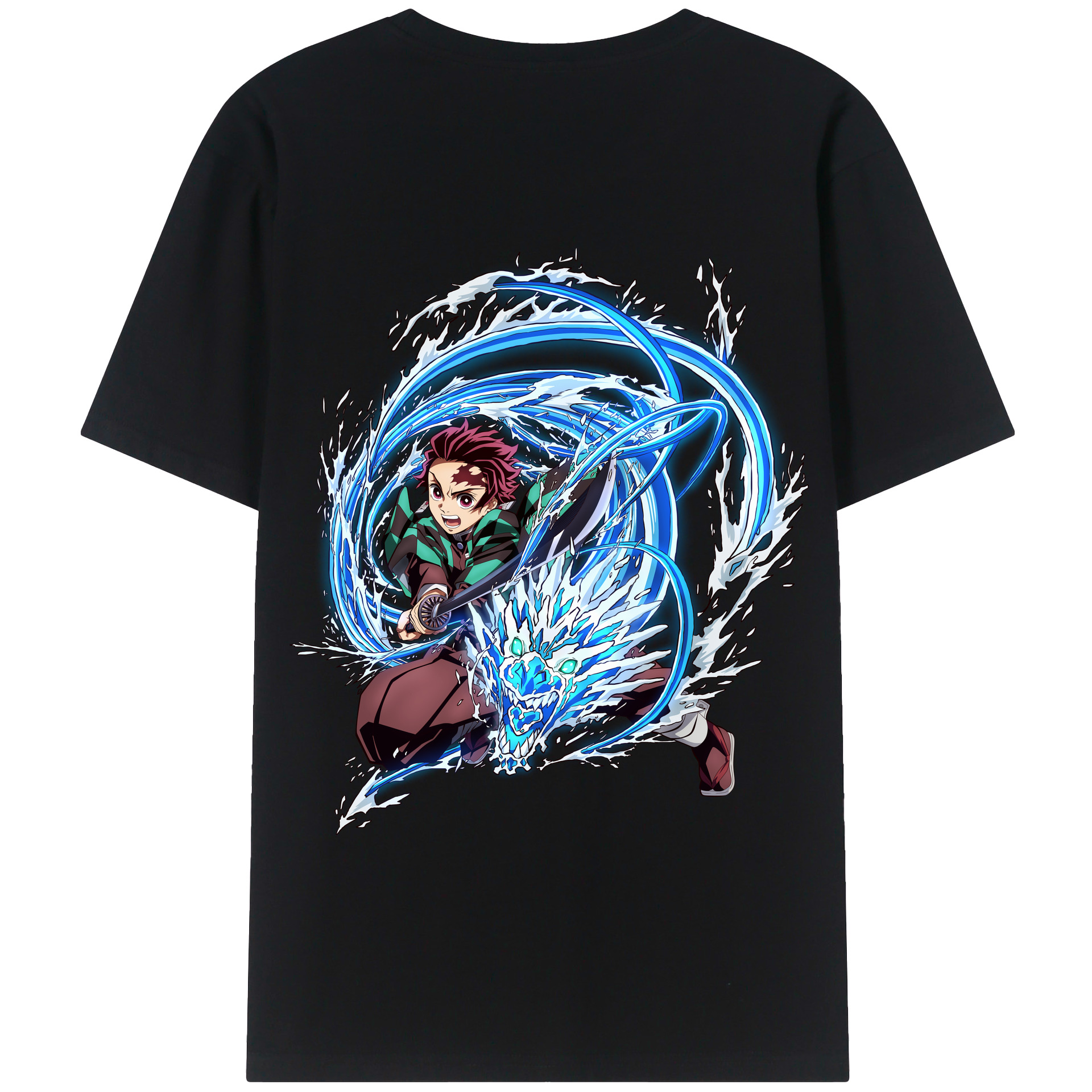（画像用） 鬼滅の刃 竈門 炭治郎／かまど たんじろう Kamado Tanjirou 綿100％半袖Tシャツ（背面プリント）