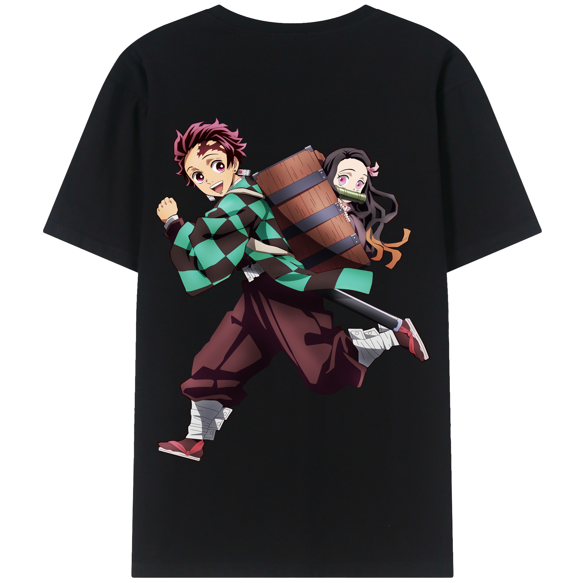 （画像用） 鬼滅の刃 竈門 炭治郎／かまど たんじろう Kamado Tanjirou 綿100％半袖Tシャツ（背面プリント）