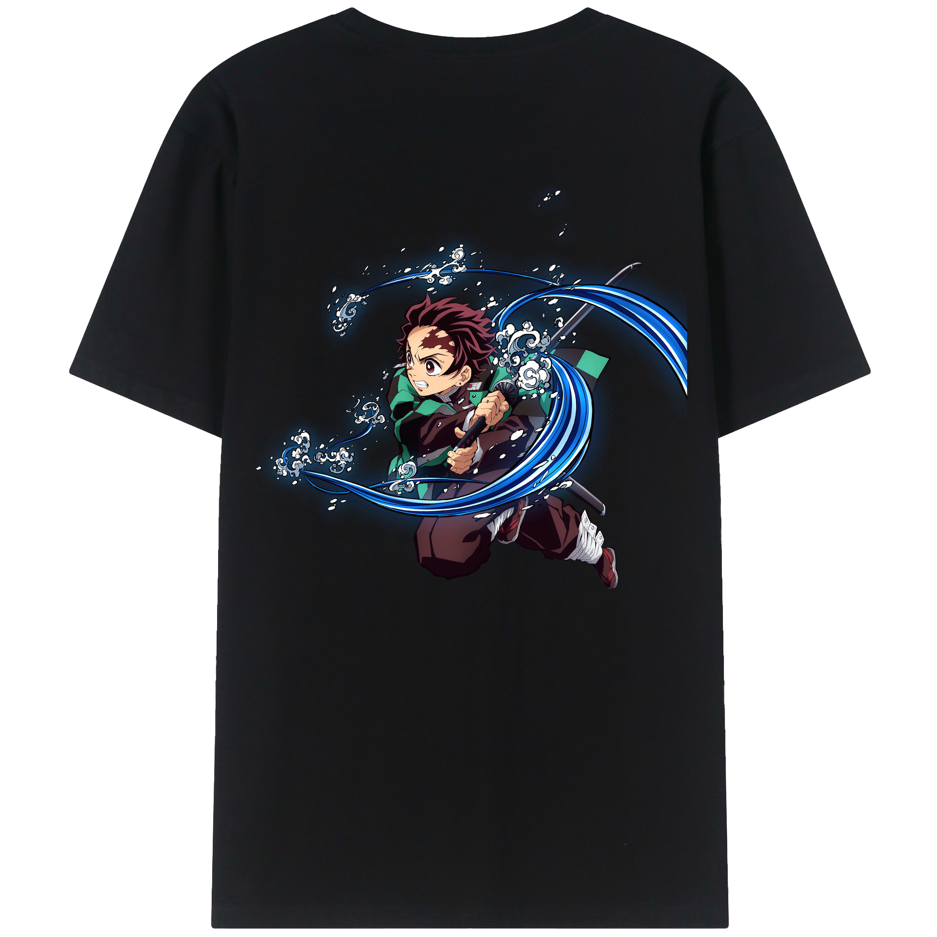 （画像用） 鬼滅の刃 竈門 炭治郎／かまど たんじろう Kamado Tanjirou 綿100％半袖Tシャツ（背面プリント）