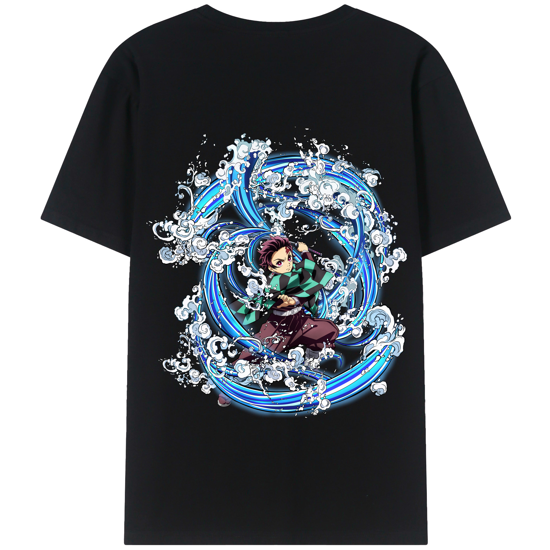（画像用） 鬼滅の刃 竈門 炭治郎／かまど たんじろう Kamado Tanjirou 綿100％半袖Tシャツ（背面プリント）