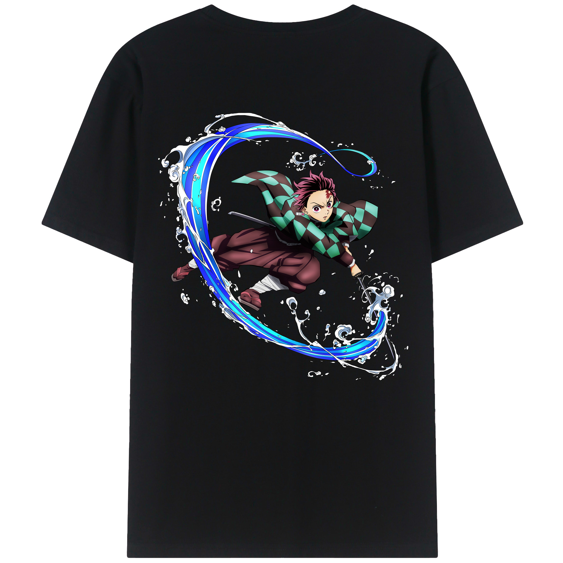 （画像用） 鬼滅の刃 竈門 炭治郎／かまど たんじろう Kamado Tanjirou 綿100％半袖Tシャツ（背面プリント）