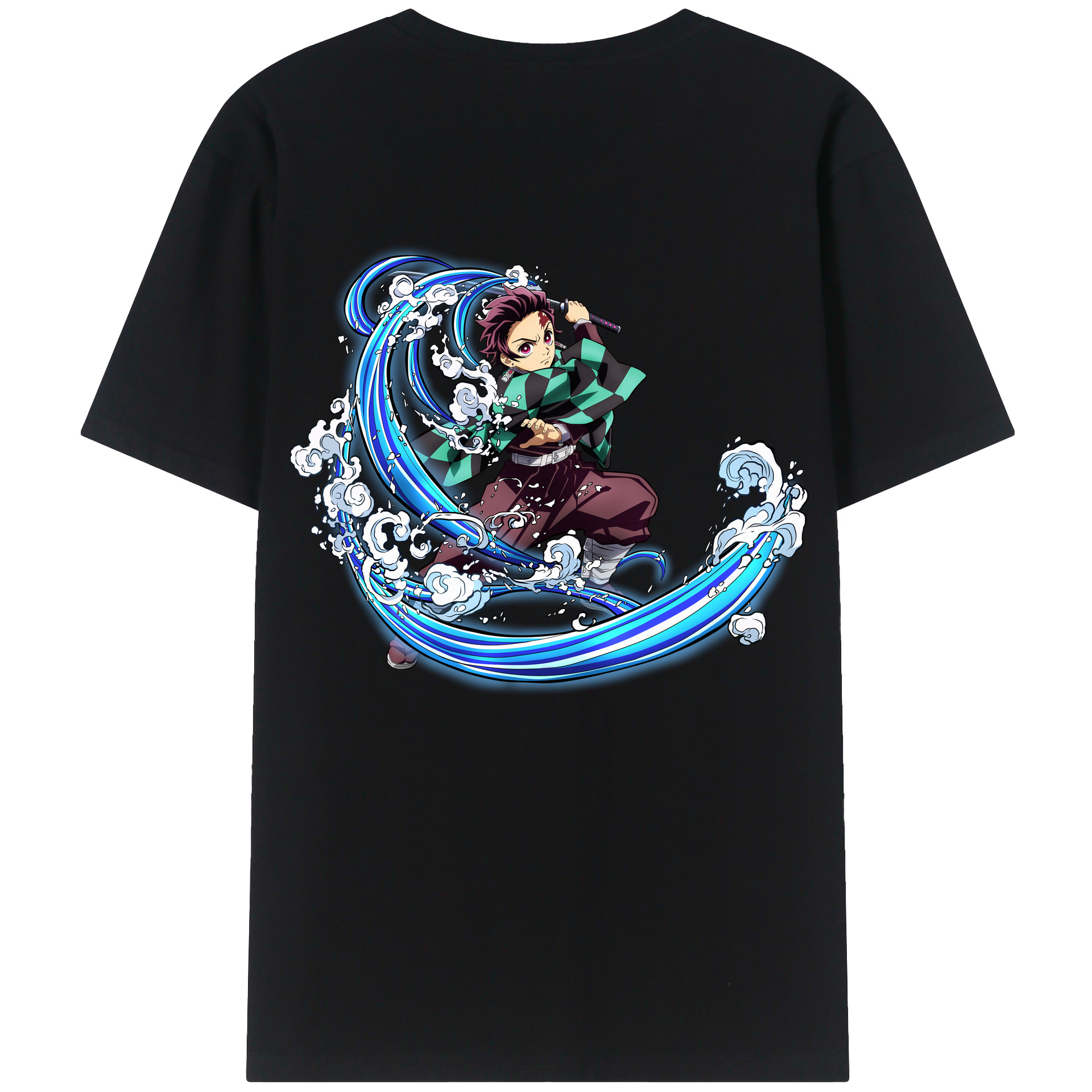 （画像用） 鬼滅の刃 竈門 炭治郎／かまど たんじろう Kamado Tanjirou 綿100％半袖Tシャツ（背面プリント）
