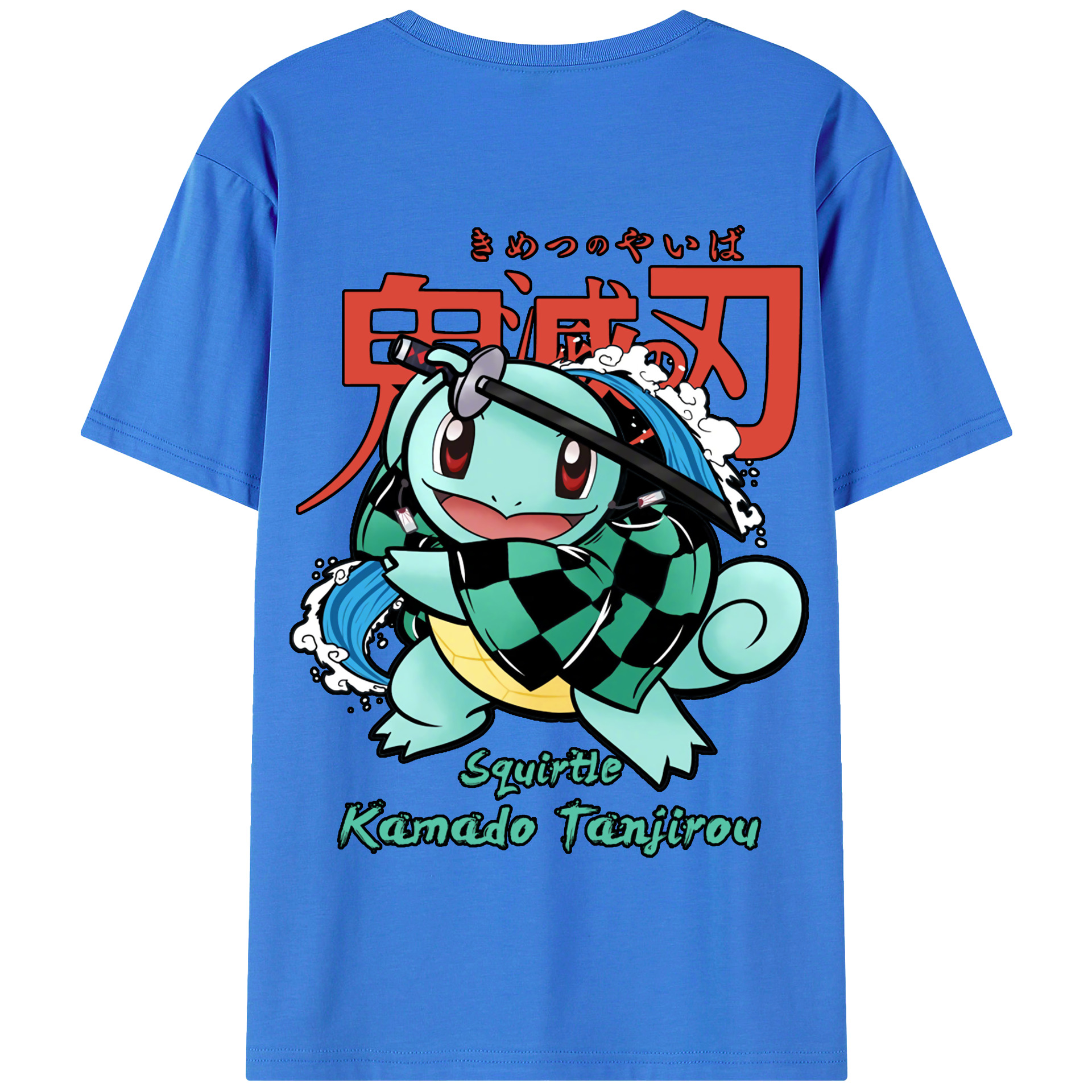 （画像用） 鬼滅の刃 竈門 炭治郎／かまど たんじろう Kamado Tanjirou 綿100％半袖Tシャツ（背面プリント）