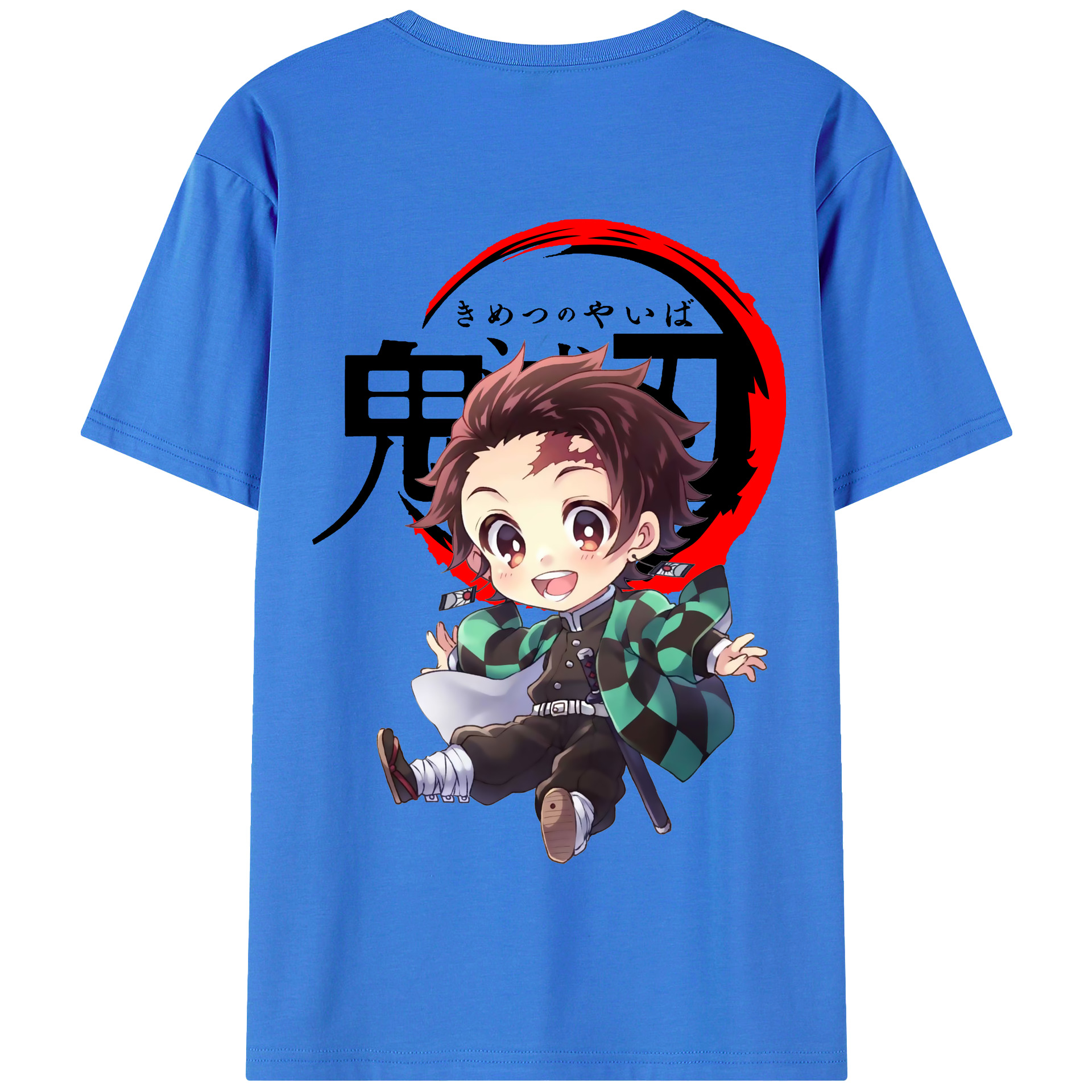 （画像用） 鬼滅の刃 竈門 炭治郎／かまど たんじろう Kamado Tanjirou 綿100％半袖Tシャツ（背面プリント）
