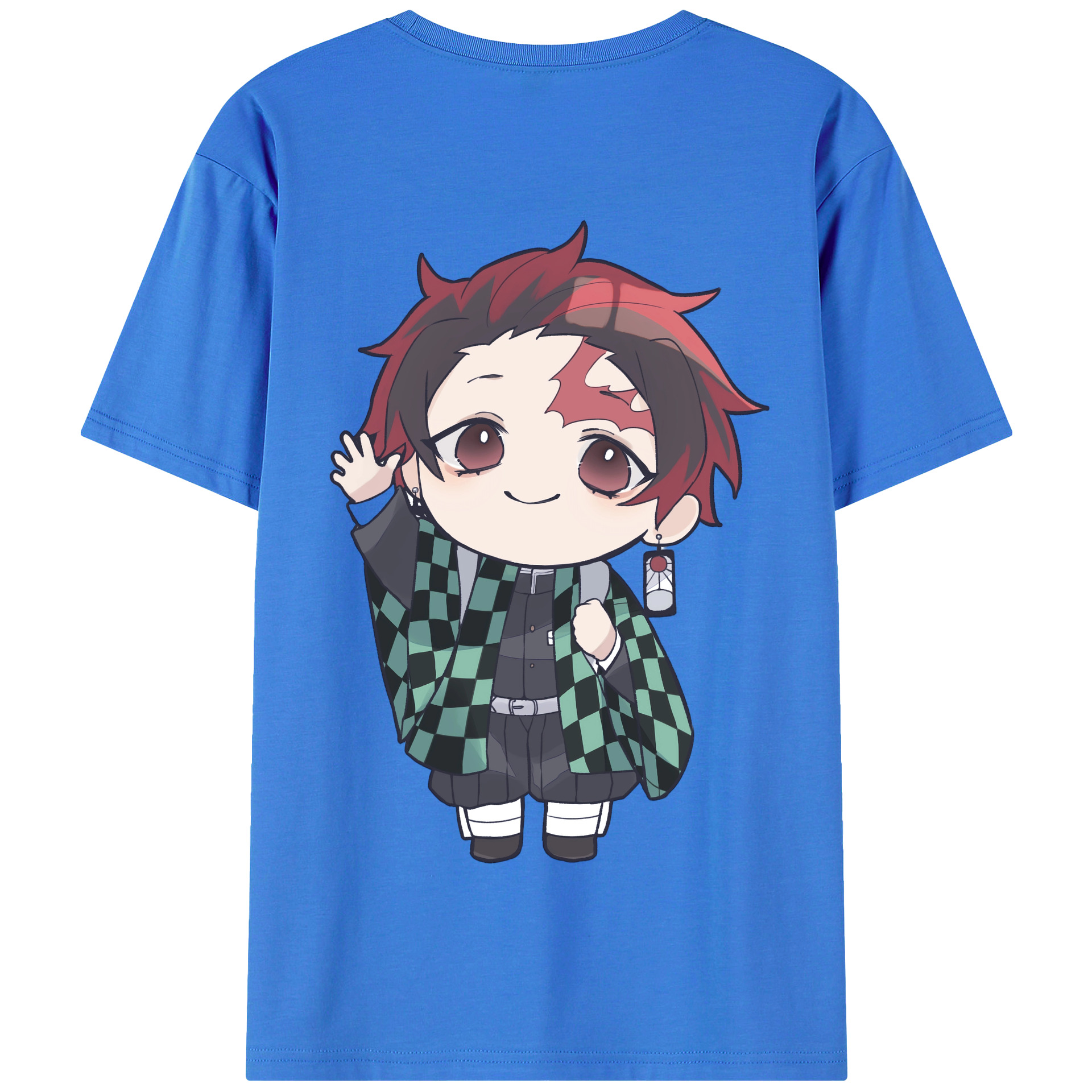 （画像用） 鬼滅の刃 竈門 炭治郎／かまど たんじろう Kamado Tanjirou 綿100％半袖Tシャツ（背面プリント）