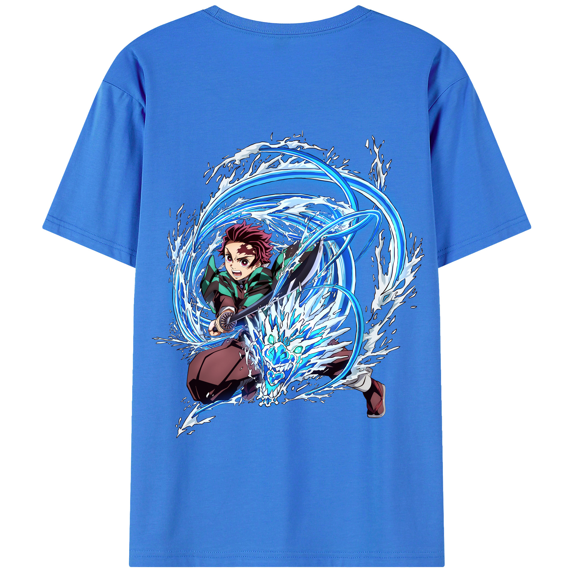 （画像用） 鬼滅の刃 竈門 炭治郎／かまど たんじろう Kamado Tanjirou 綿100％半袖Tシャツ（背面プリント）