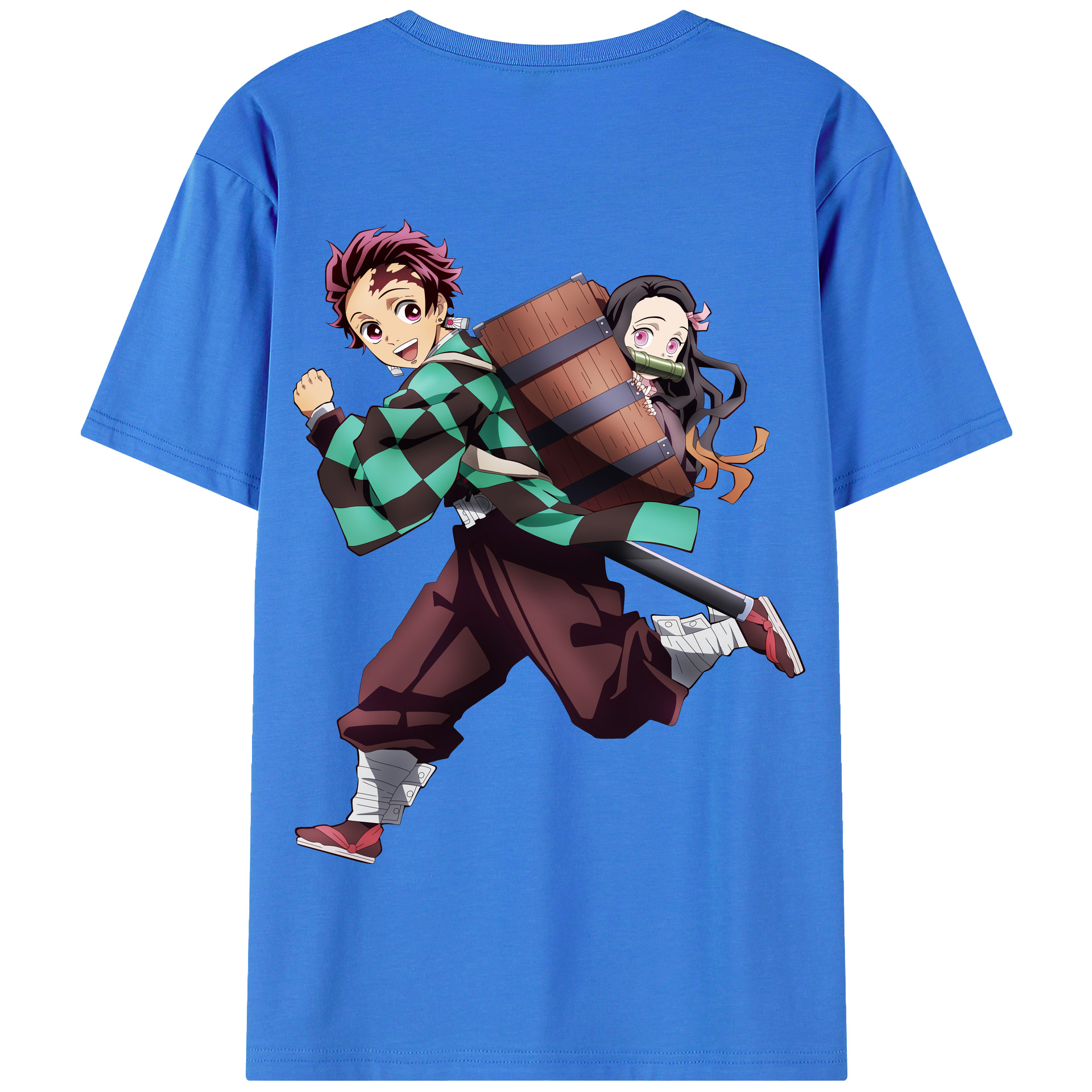 （画像用） 鬼滅の刃 竈門 炭治郎／かまど たんじろう Kamado Tanjirou 綿100％半袖Tシャツ（背面プリント）