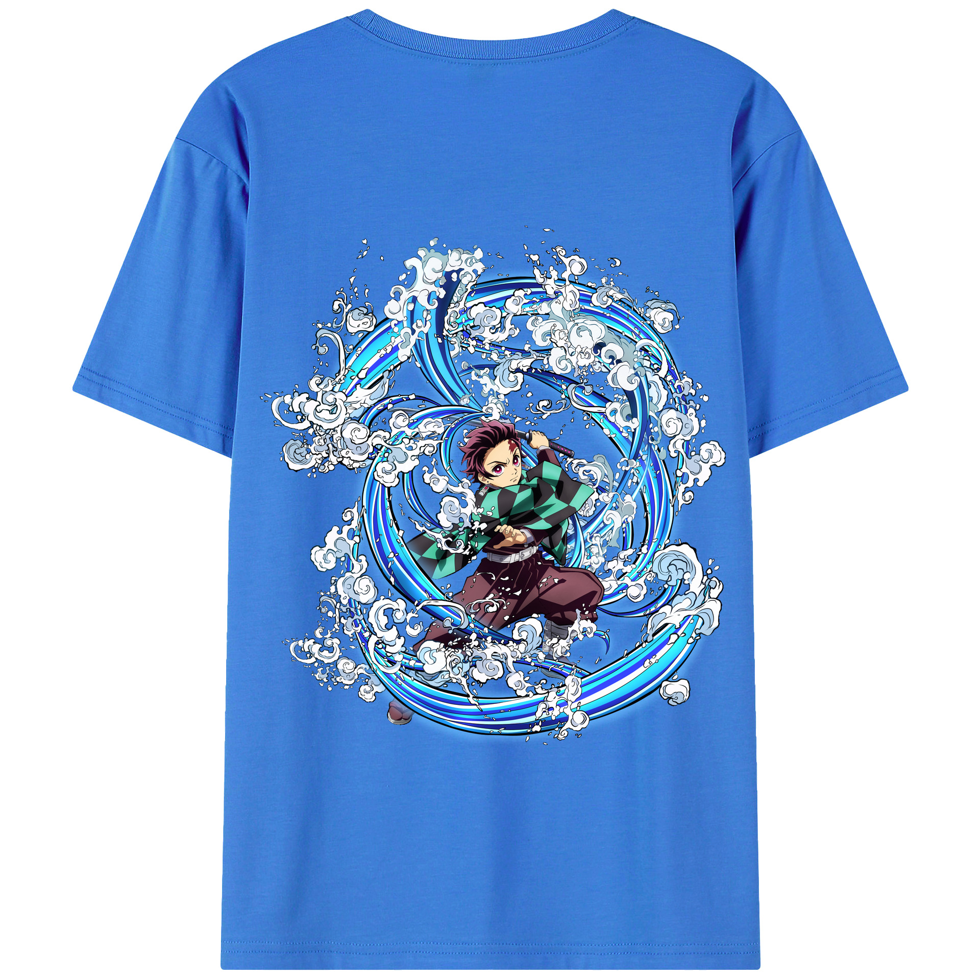 （画像用） 鬼滅の刃 竈門 炭治郎／かまど たんじろう Kamado Tanjirou 綿100％半袖Tシャツ（背面プリント）