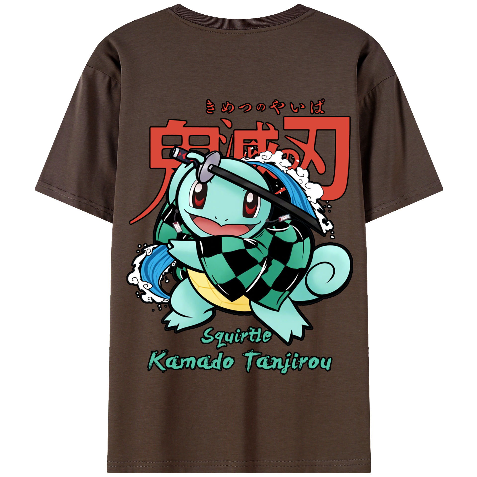 （画像用） 鬼滅の刃 竈門 炭治郎／かまど たんじろう Kamado Tanjirou 綿100％半袖Tシャツ（背面プリント）