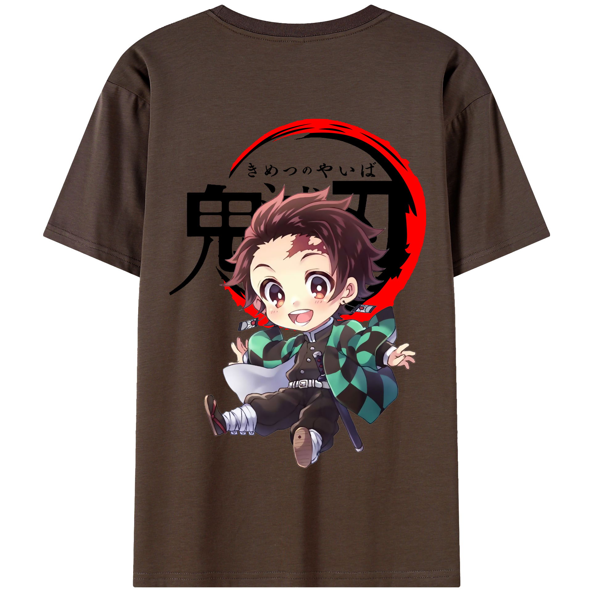 （画像用） 鬼滅の刃 竈門 炭治郎／かまど たんじろう Kamado Tanjirou 綿100％半袖Tシャツ（背面プリント）