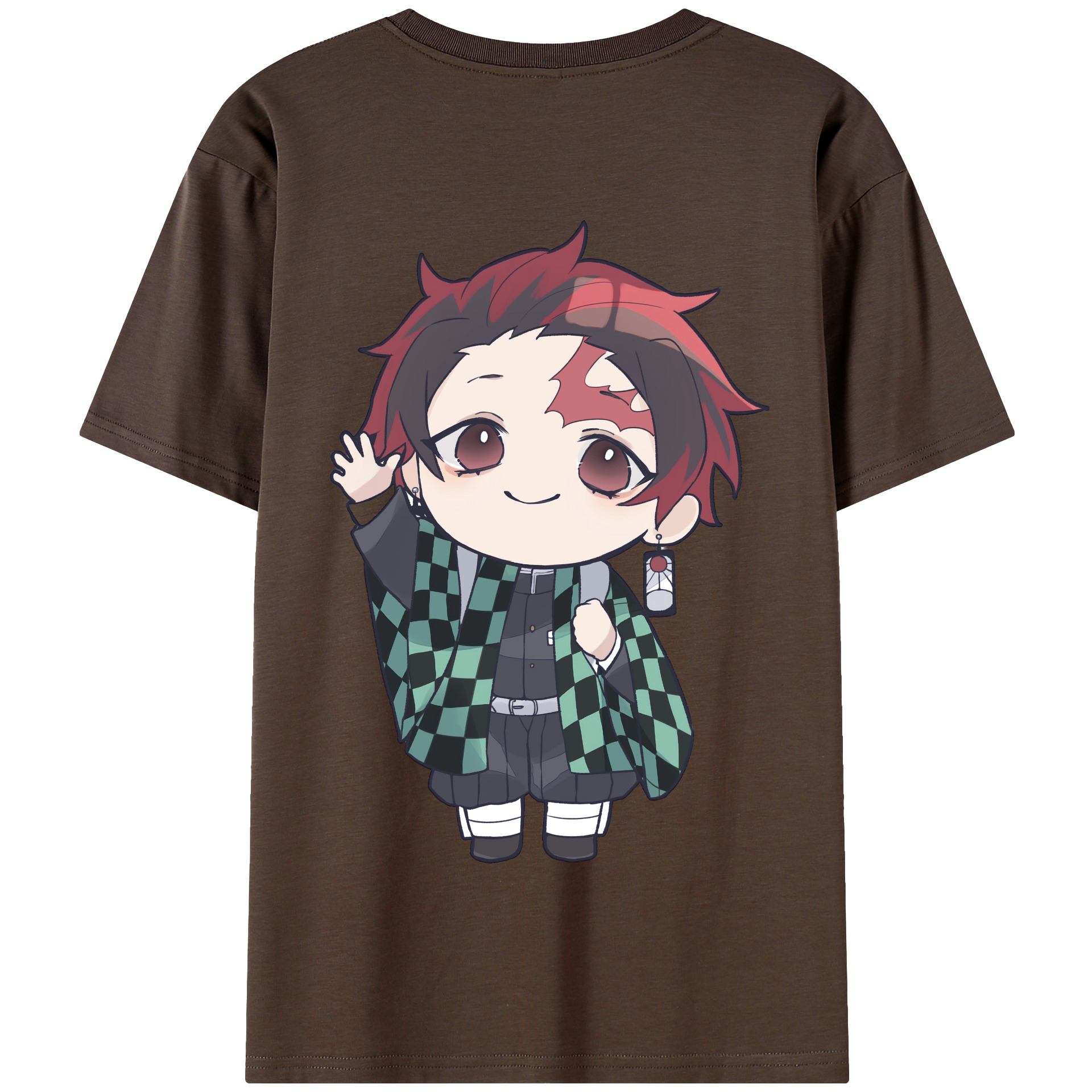 （画像用） 鬼滅の刃 竈門 炭治郎／かまど たんじろう Kamado Tanjirou 綿100％半袖Tシャツ（背面プリント）