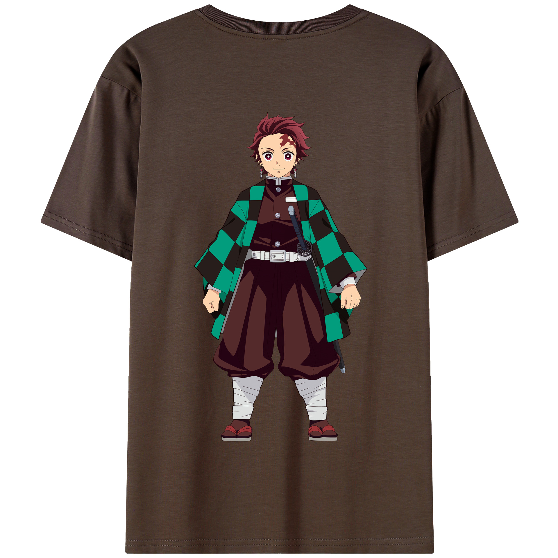 （画像用） 鬼滅の刃 竈門 炭治郎／かまど たんじろう Kamado Tanjirou 綿100％半袖Tシャツ（背面プリント）