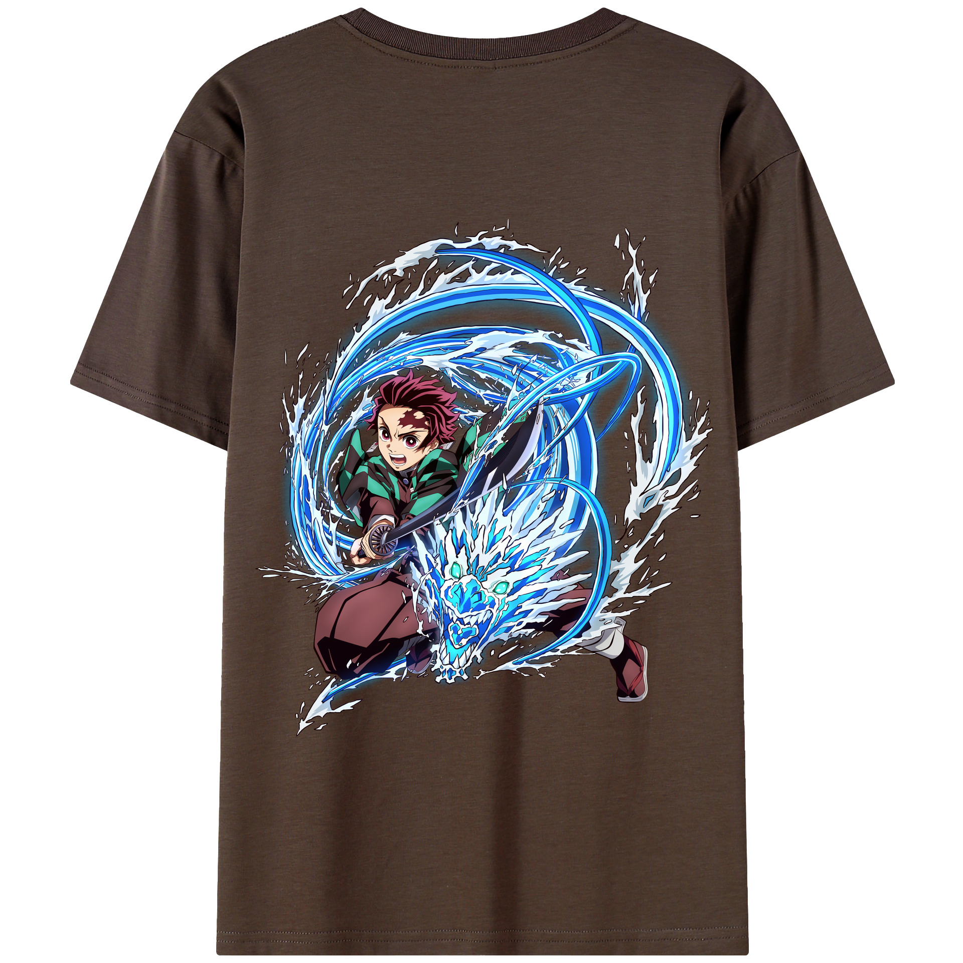 （画像用） 鬼滅の刃 竈門 炭治郎／かまど たんじろう Kamado Tanjirou 綿100％半袖Tシャツ（背面プリント）