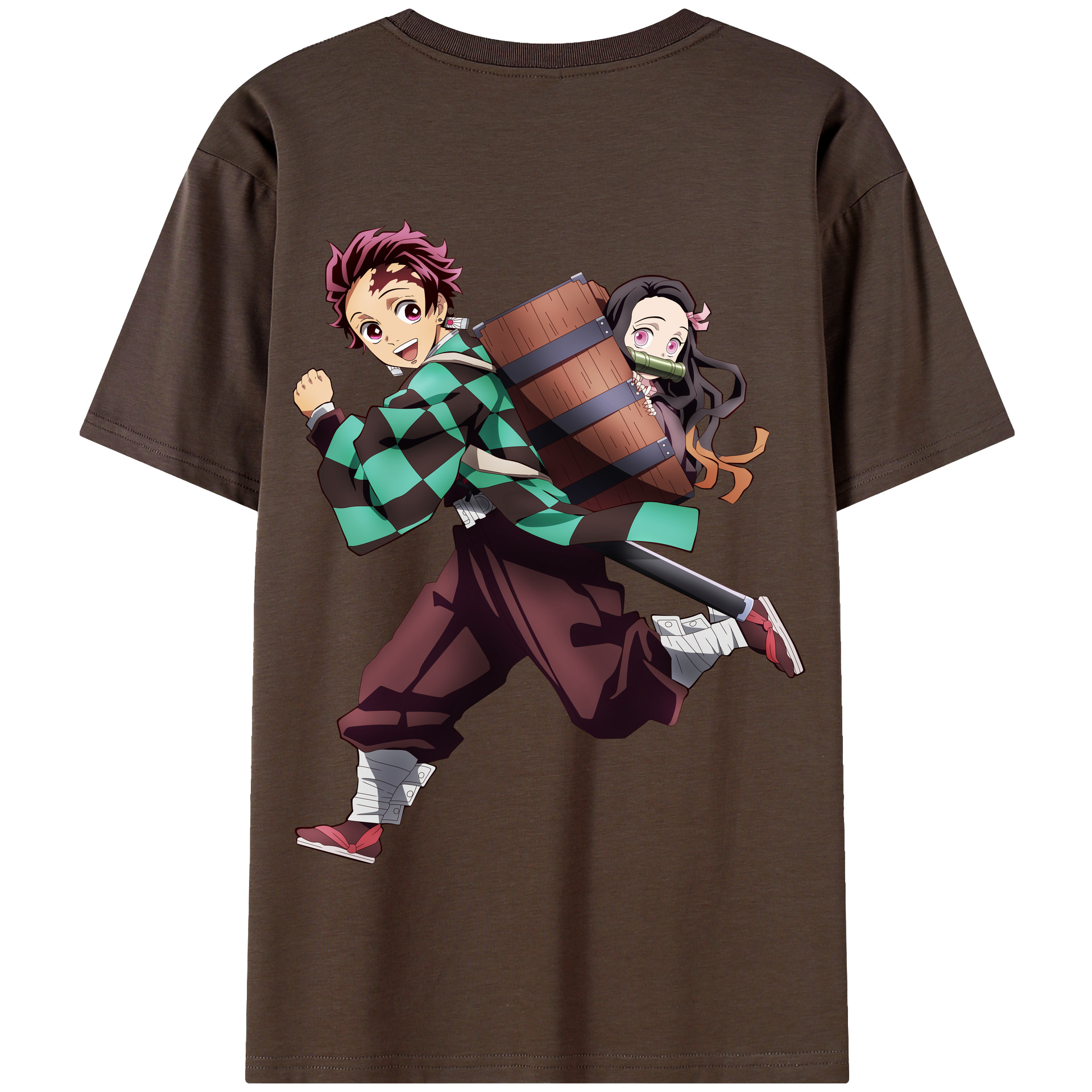 （画像用） 鬼滅の刃 竈門 炭治郎／かまど たんじろう Kamado Tanjirou 綿100％半袖Tシャツ（背面プリント）