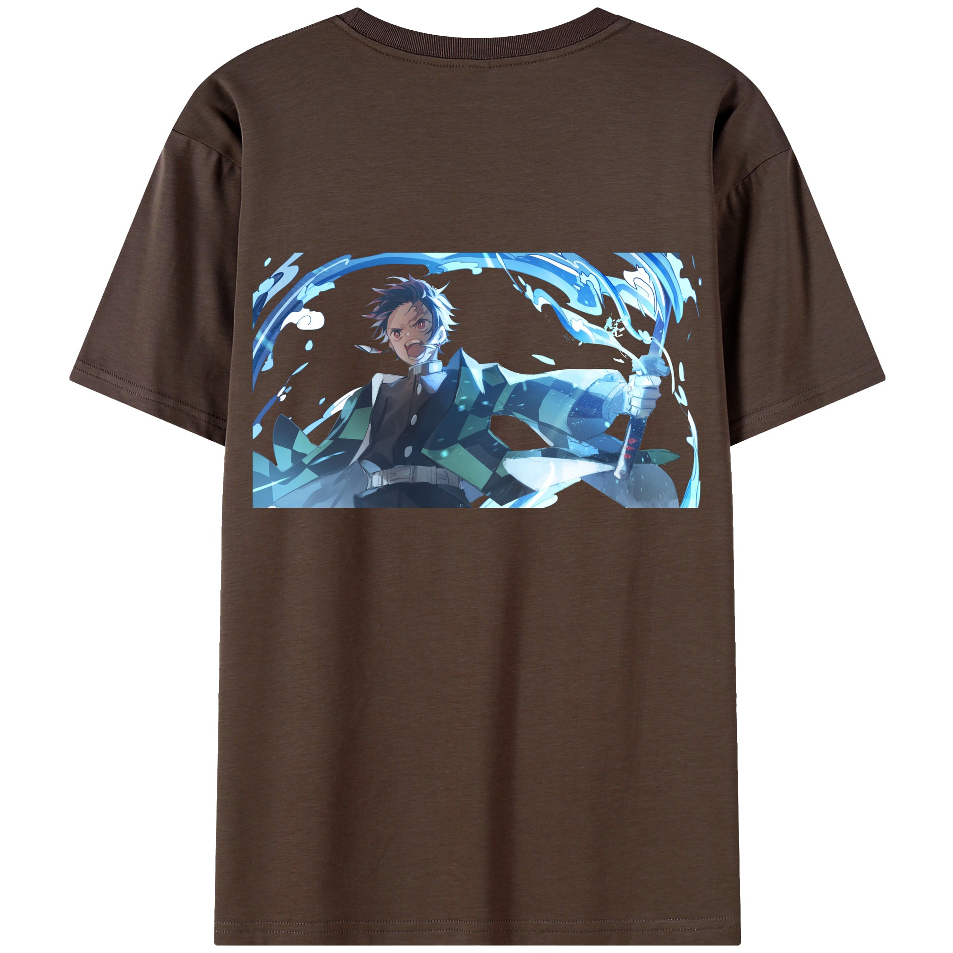 （画像用） 鬼滅の刃 竈門 炭治郎／かまど たんじろう Kamado Tanjirou 綿100％半袖Tシャツ（背面プリント）