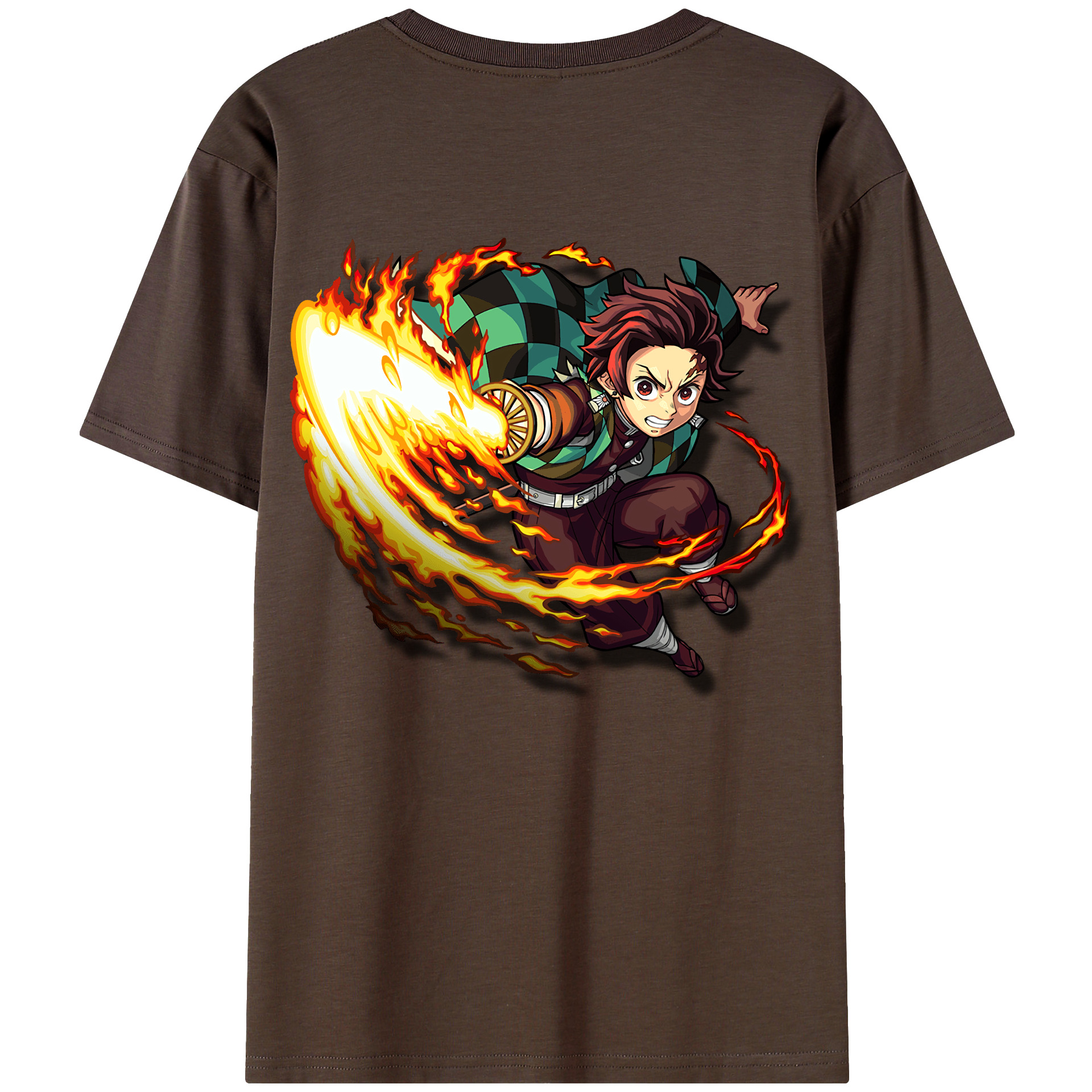 （画像用） 鬼滅の刃 竈門 炭治郎／かまど たんじろう Kamado Tanjirou 綿100％半袖Tシャツ（背面プリント）