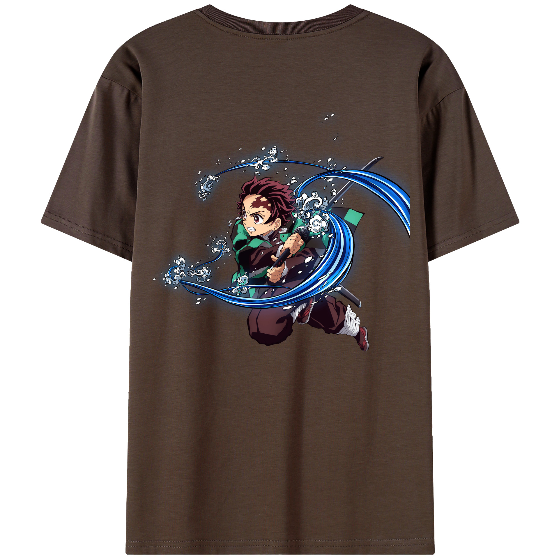 （画像用） 鬼滅の刃 竈門 炭治郎／かまど たんじろう Kamado Tanjirou 綿100％半袖Tシャツ（背面プリント）