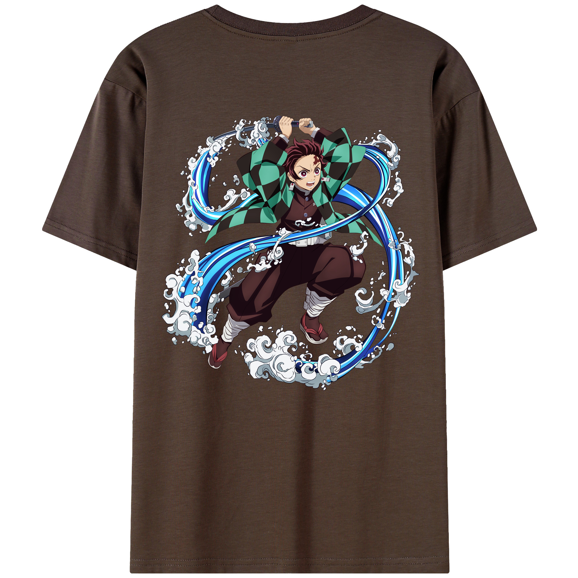 （画像用） 鬼滅の刃 竈門 炭治郎／かまど たんじろう Kamado Tanjirou 綿100％半袖Tシャツ（背面プリント）