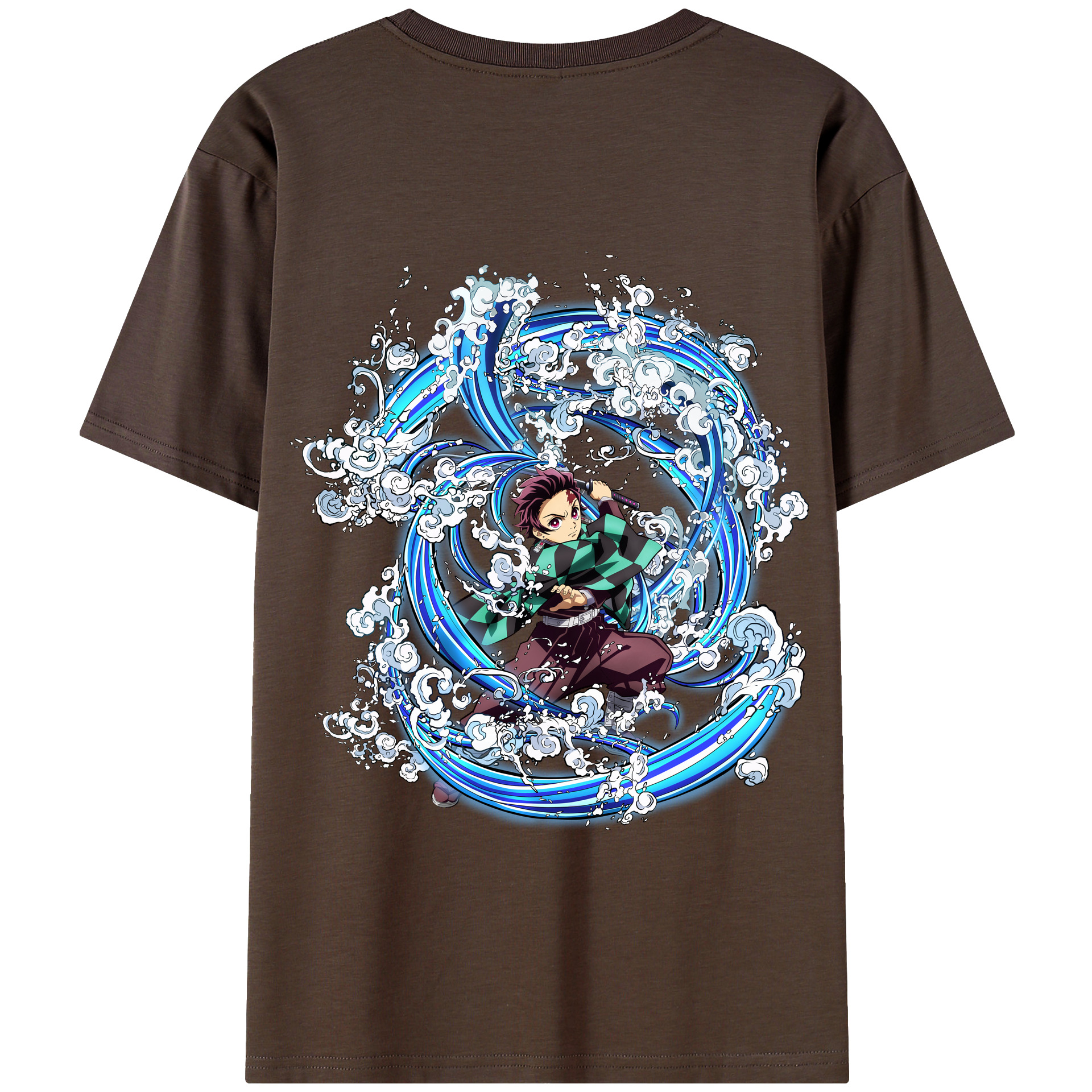 （画像用） 鬼滅の刃 竈門 炭治郎／かまど たんじろう Kamado Tanjirou 綿100％半袖Tシャツ（背面プリント）