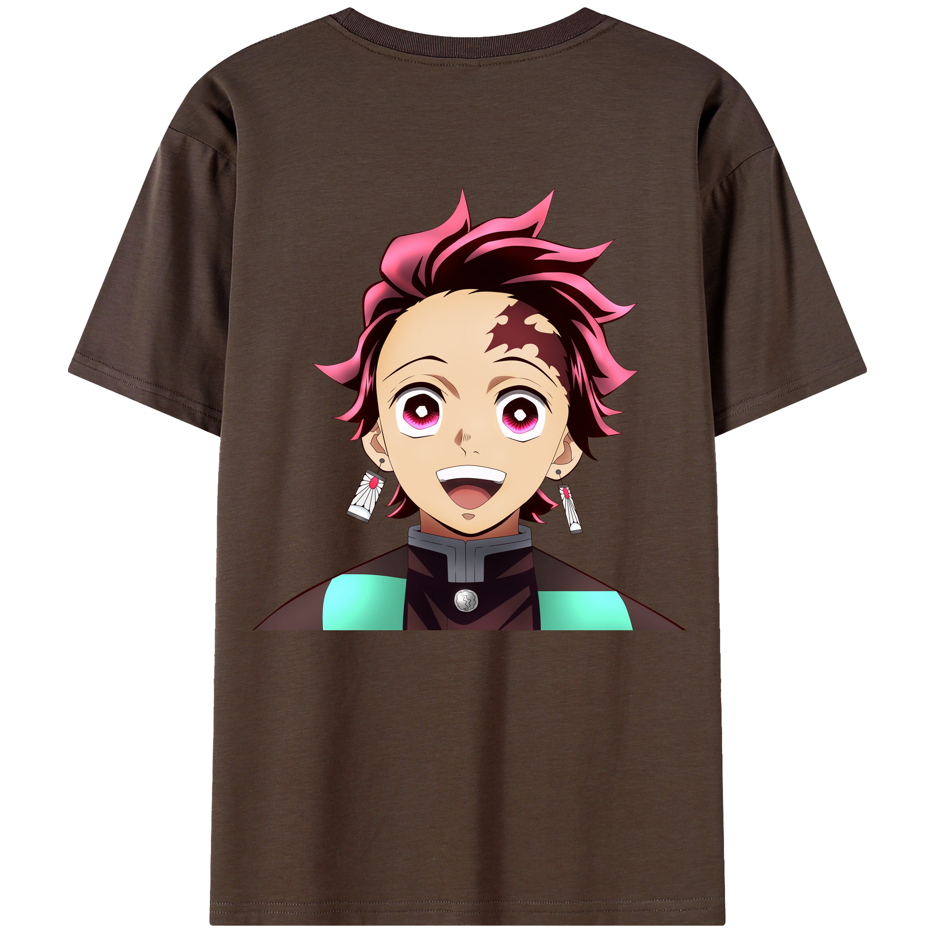 （画像用） 鬼滅の刃 竈門 炭治郎／かまど たんじろう Kamado Tanjirou 綿100％半袖Tシャツ（背面プリント）