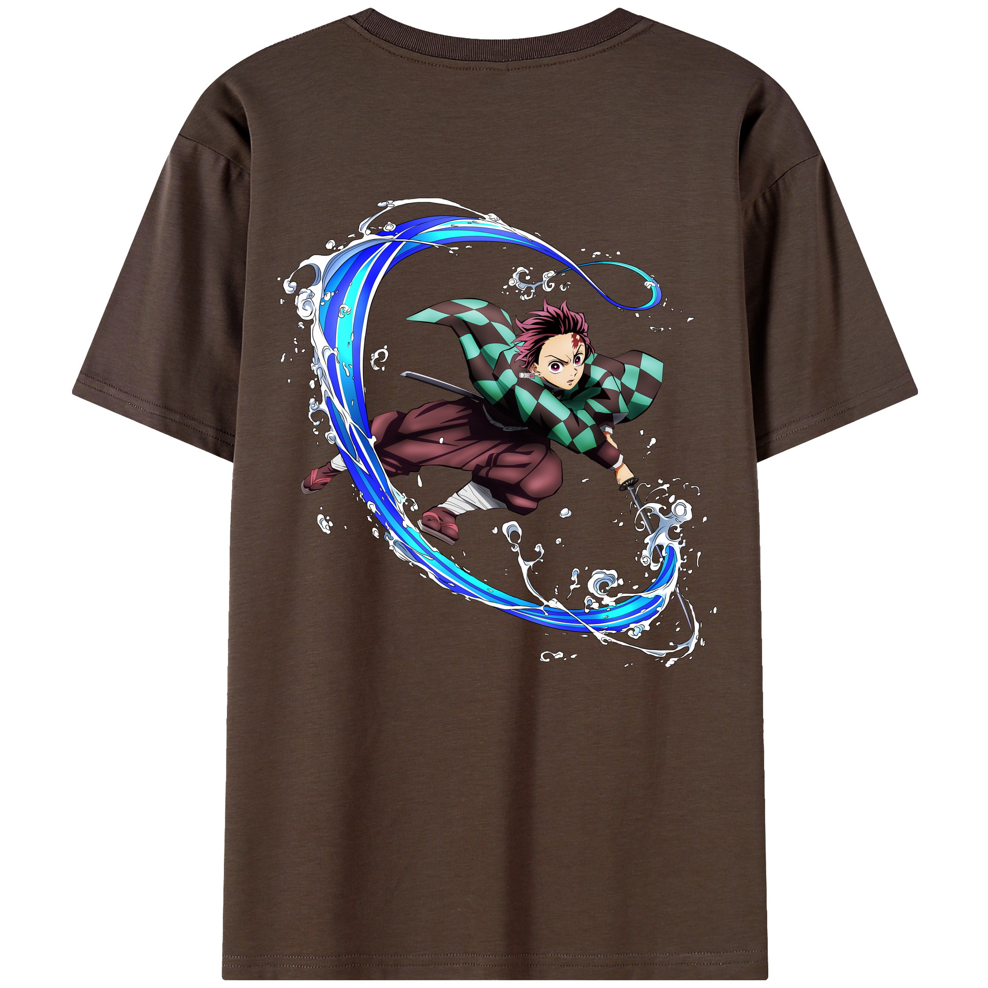 （画像用） 鬼滅の刃 竈門 炭治郎／かまど たんじろう Kamado Tanjirou 綿100％半袖Tシャツ（背面プリント）