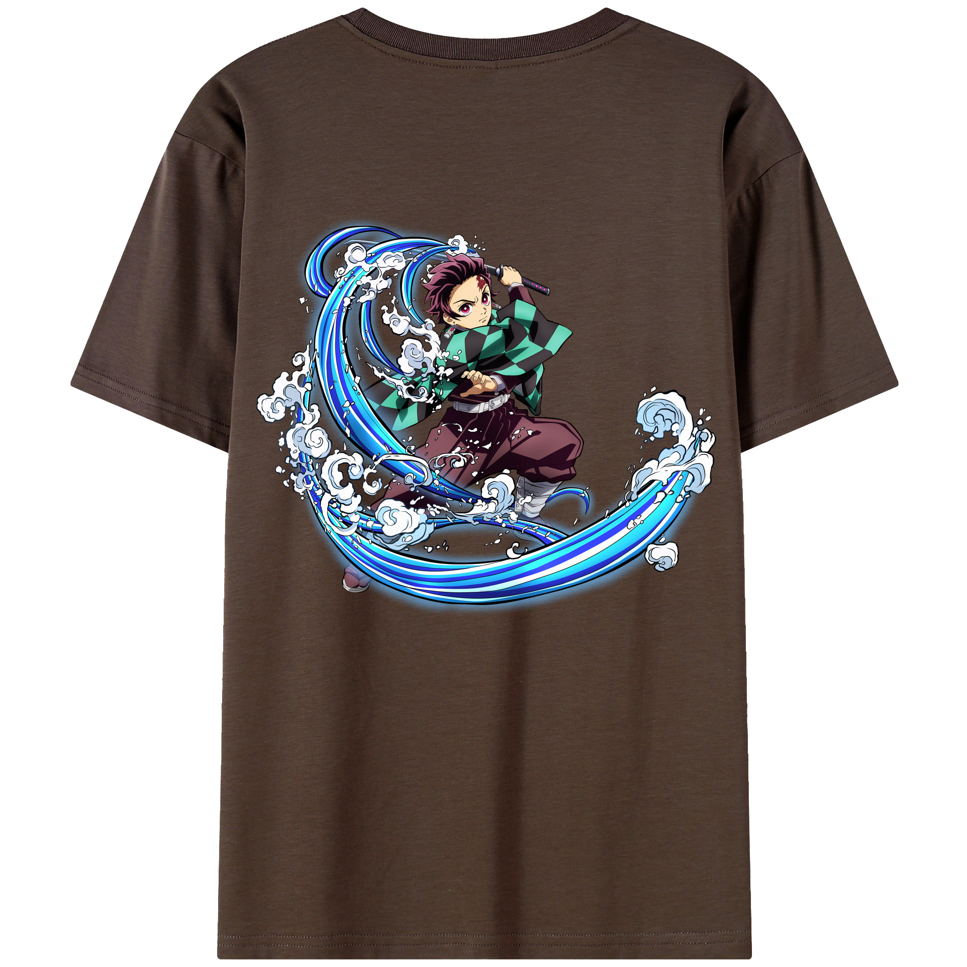 （画像用） 鬼滅の刃 竈門 炭治郎／かまど たんじろう Kamado Tanjirou 綿100％半袖Tシャツ（背面プリント）