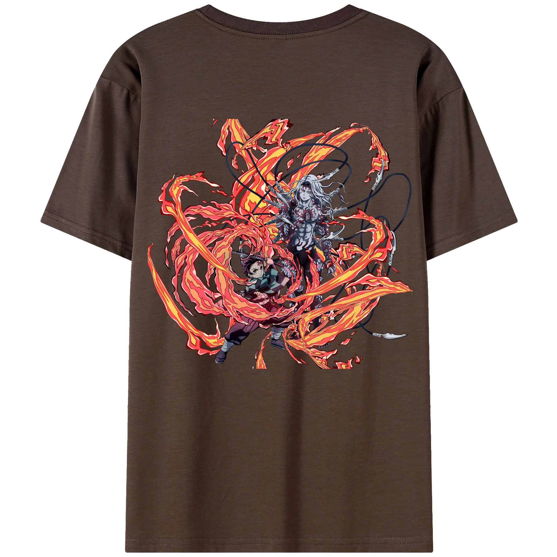 （画像用） 鬼滅の刃 竈門 炭治郎／かまど たんじろう Kamado Tanjirou 綿100％半袖Tシャツ（背面プリント）