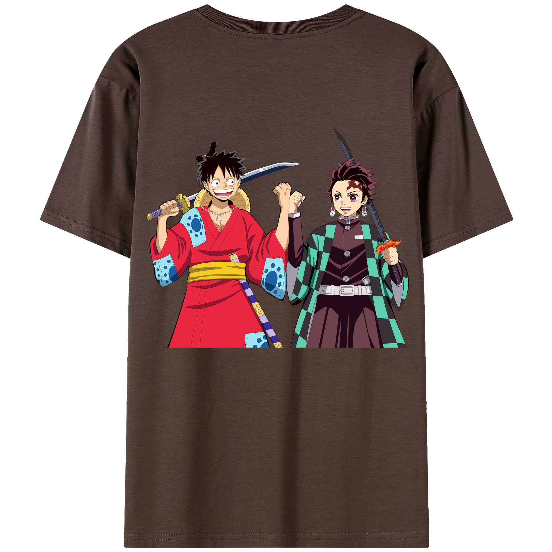 （画像用） 鬼滅の刃 竈門 炭治郎／かまど たんじろう Kamado Tanjirou 綿100％半袖Tシャツ（背面プリント）
