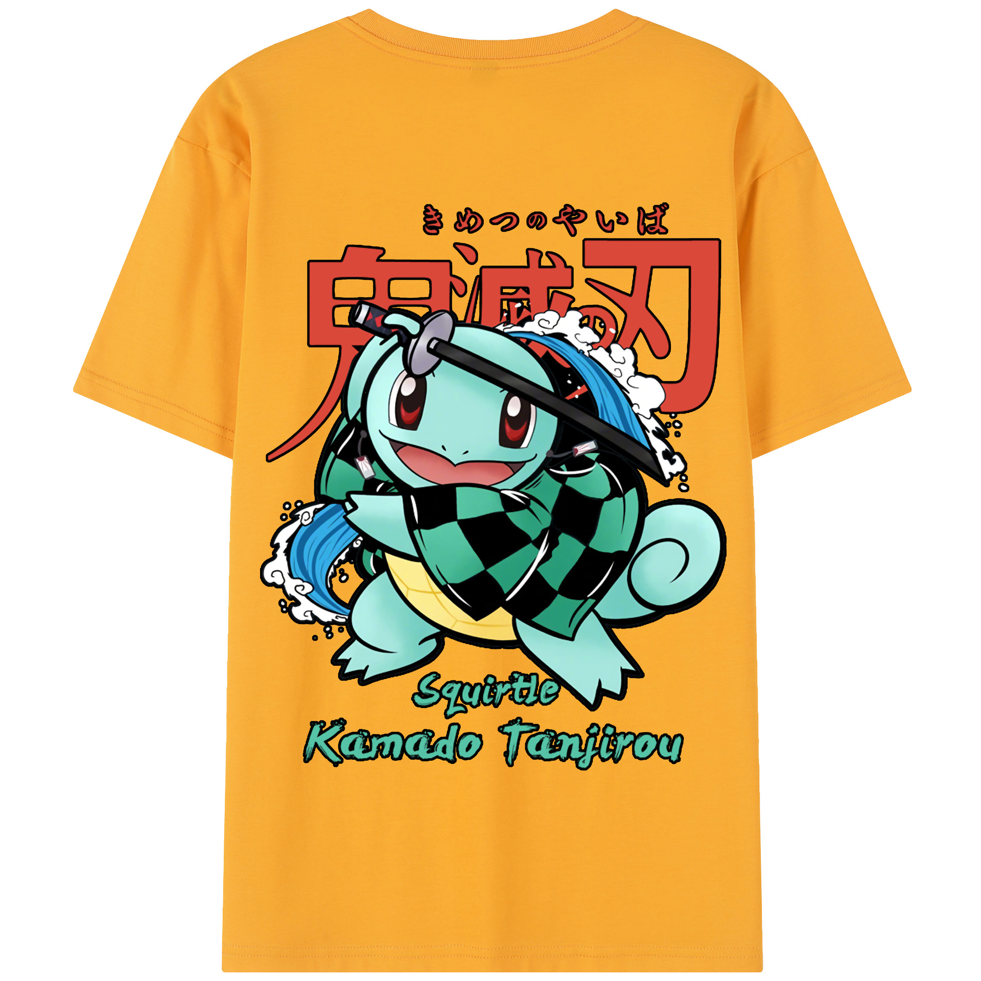 （画像用） 鬼滅の刃 竈門 炭治郎／かまど たんじろう Kamado Tanjirou 綿100％半袖Tシャツ（背面プリント）