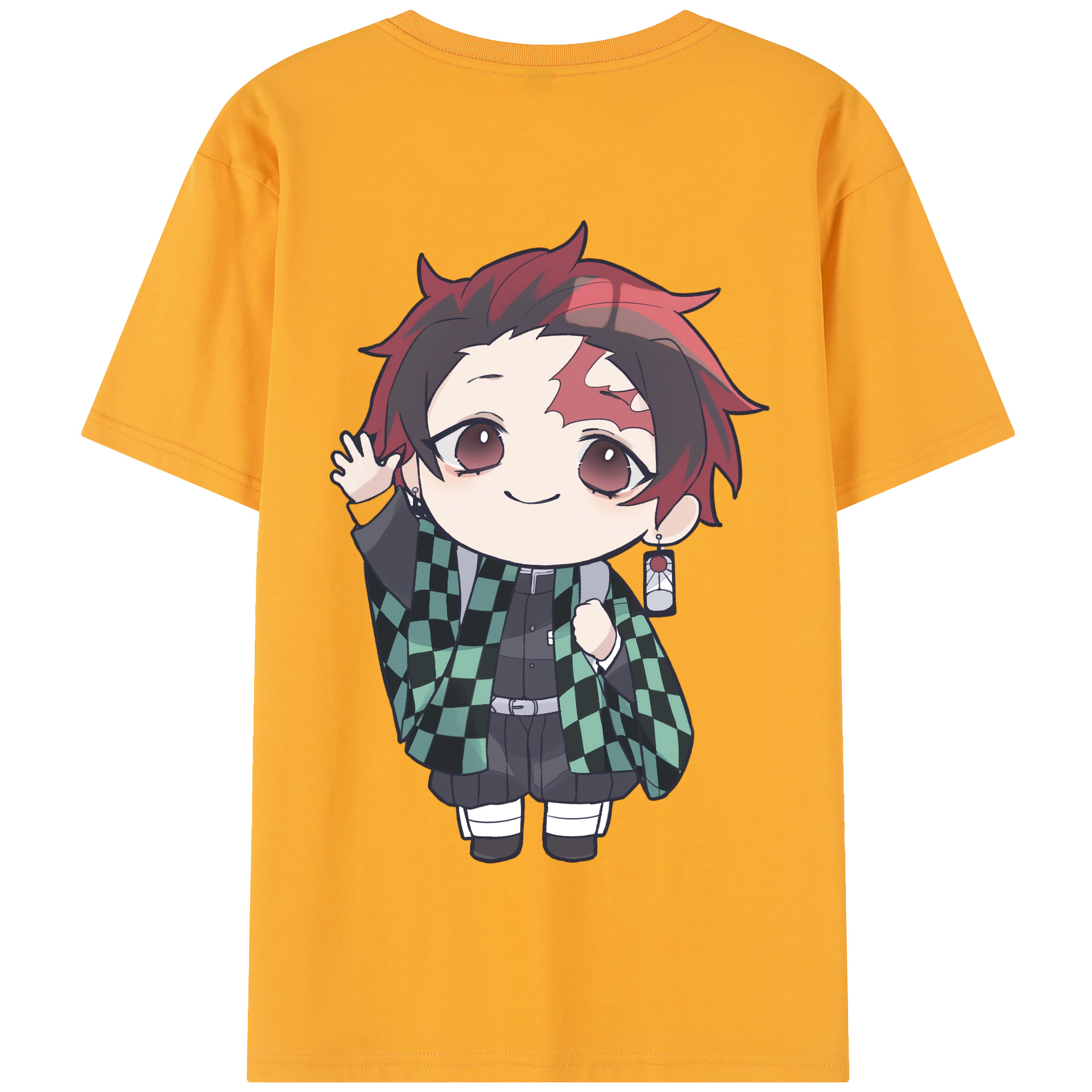 （画像用） 鬼滅の刃 竈門 炭治郎／かまど たんじろう Kamado Tanjirou 綿100％半袖Tシャツ（背面プリント）
