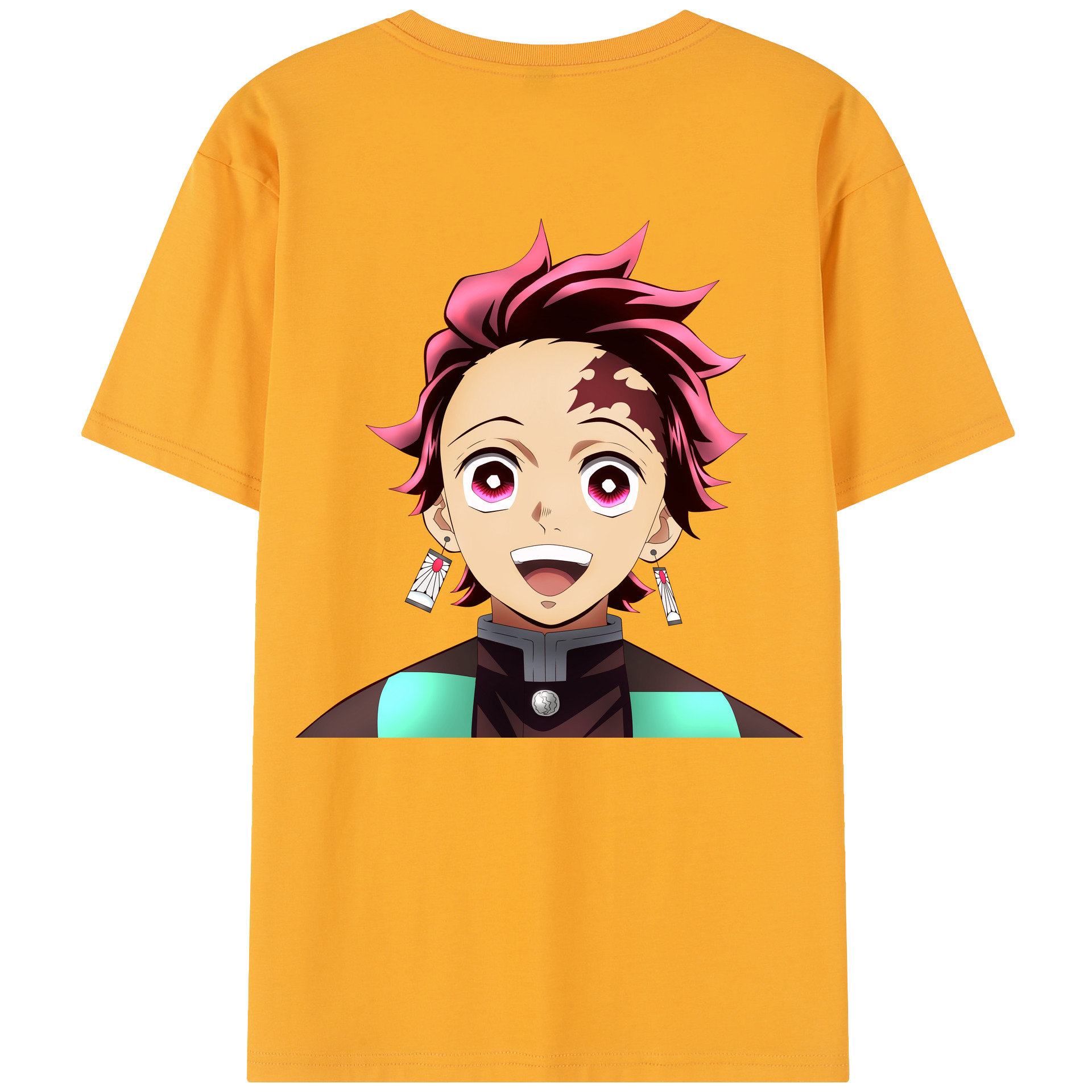 （画像用） 鬼滅の刃 竈門 炭治郎／かまど たんじろう Kamado Tanjirou 綿100％半袖Tシャツ（背面プリント）