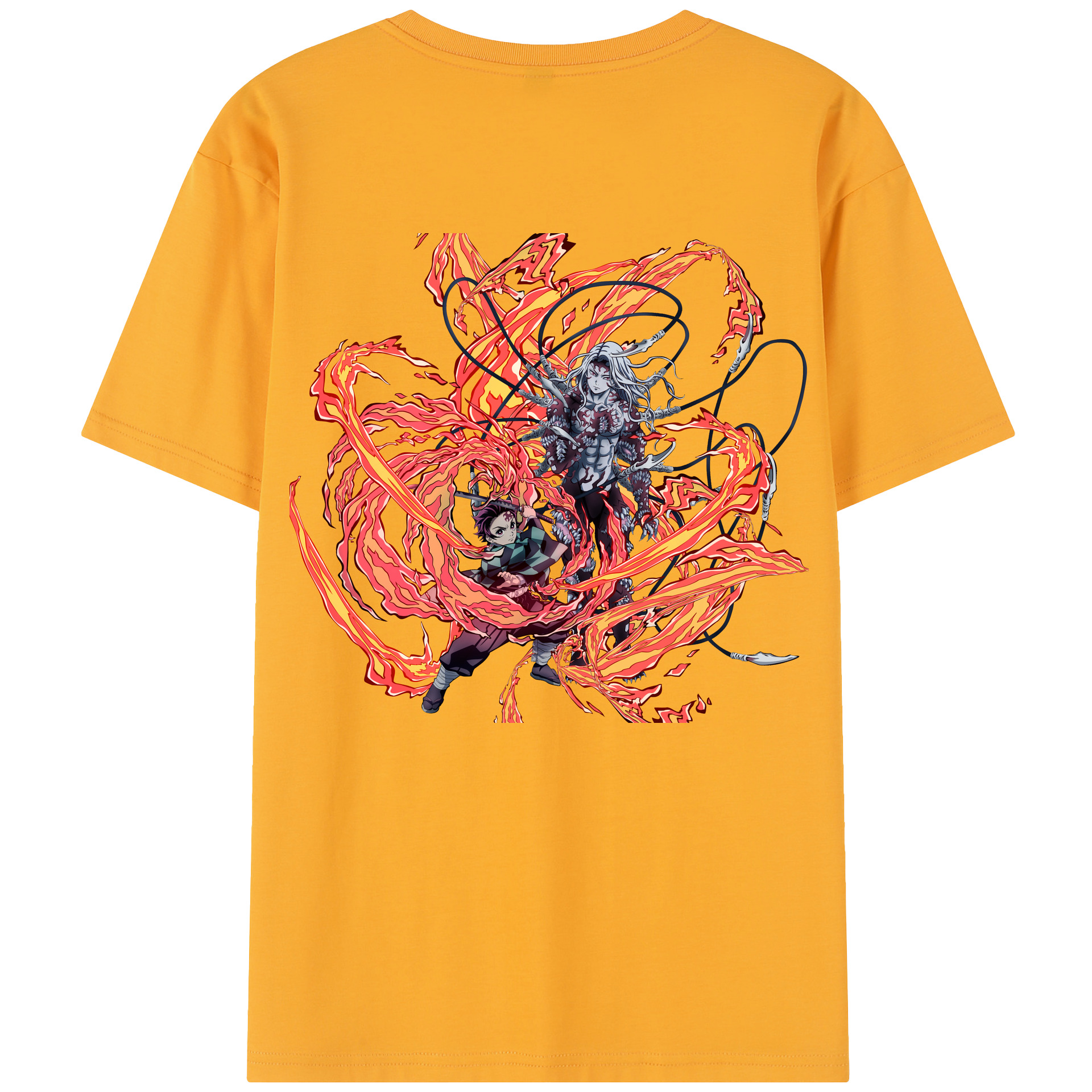 （画像用） 鬼滅の刃 竈門 炭治郎／かまど たんじろう Kamado Tanjirou 綿100％半袖Tシャツ（背面プリント）