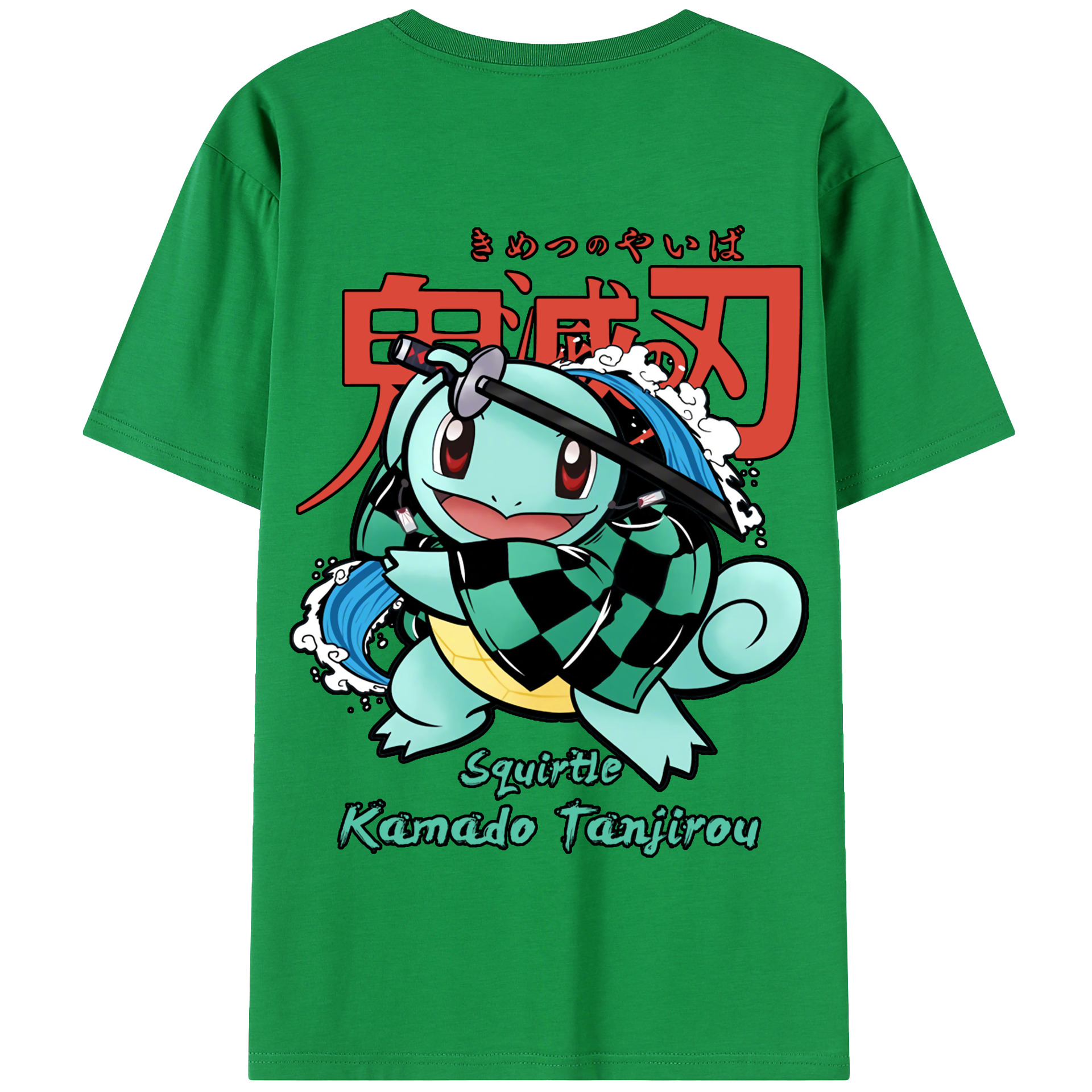 （画像用） 鬼滅の刃 竈門 炭治郎／かまど たんじろう Kamado Tanjirou 綿100％半袖Tシャツ（背面プリント）