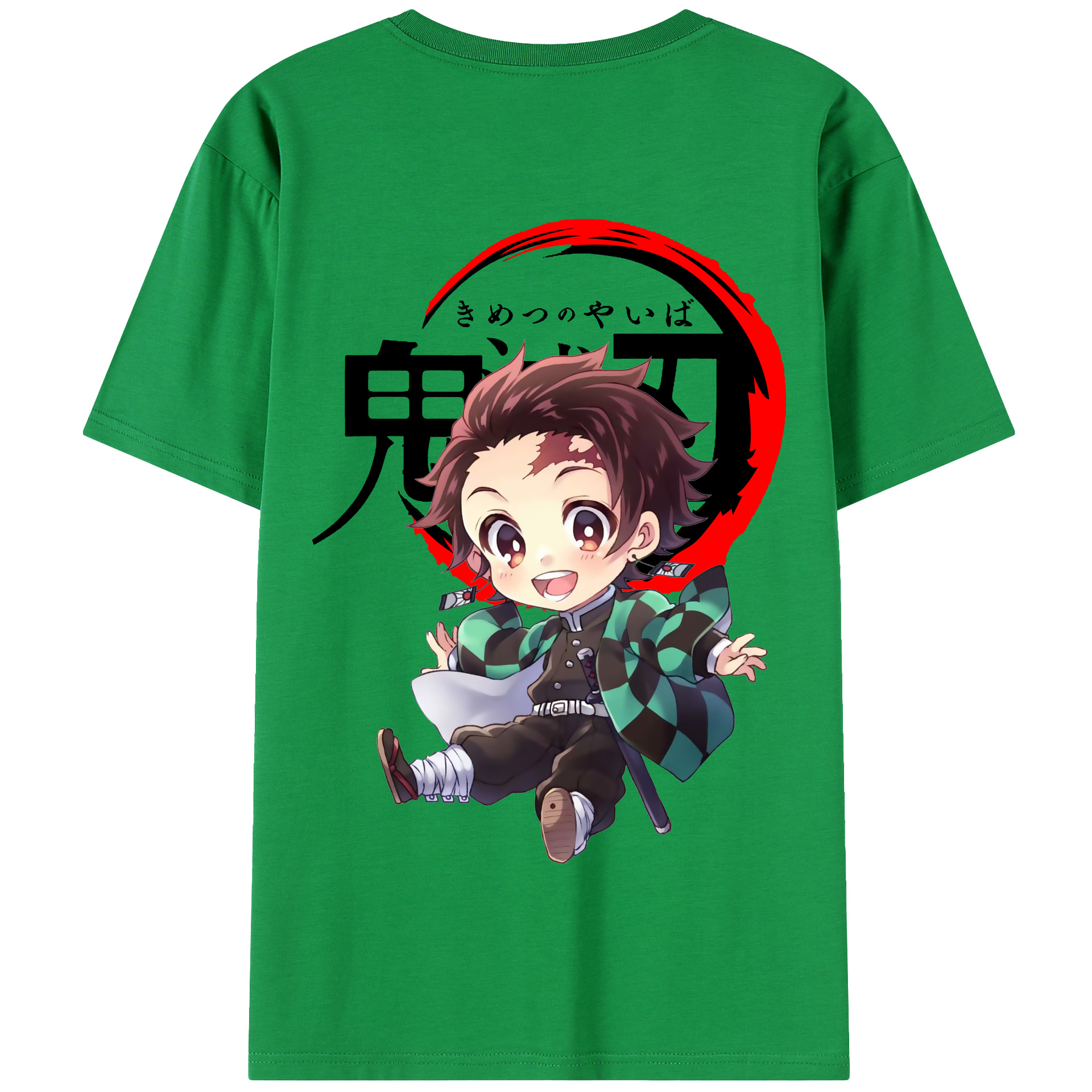 （画像用） 鬼滅の刃 竈門 炭治郎／かまど たんじろう Kamado Tanjirou 綿100％半袖Tシャツ（背面プリント）