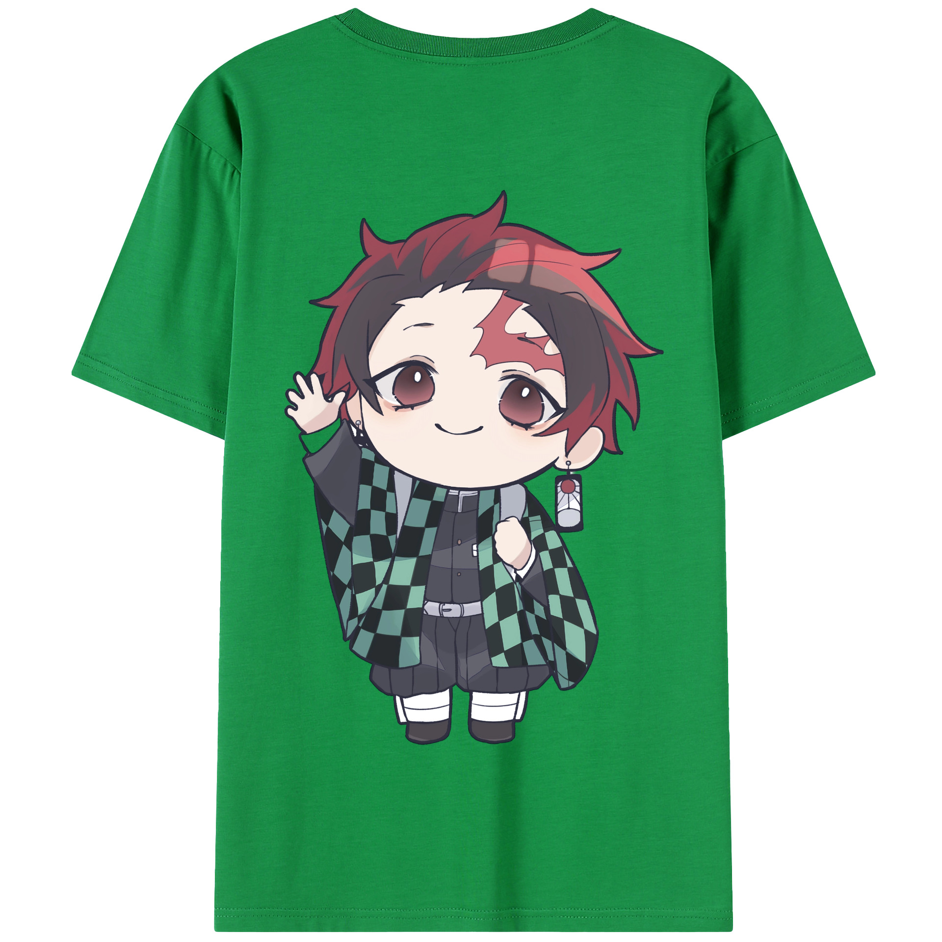 （画像用） 鬼滅の刃 竈門 炭治郎／かまど たんじろう Kamado Tanjirou 綿100％半袖Tシャツ（背面プリント）