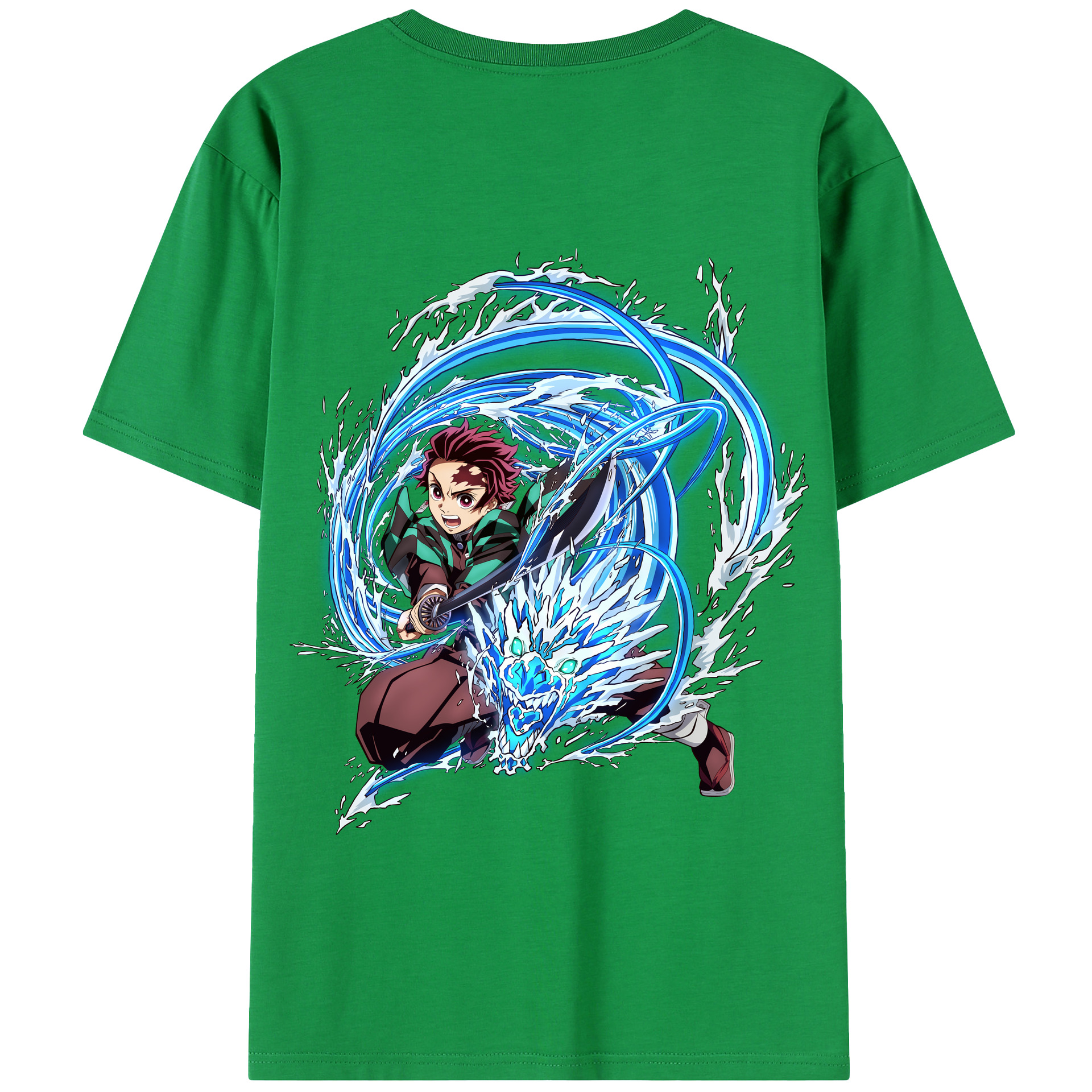 （画像用） 鬼滅の刃 竈門 炭治郎／かまど たんじろう Kamado Tanjirou 綿100％半袖Tシャツ（背面プリント）