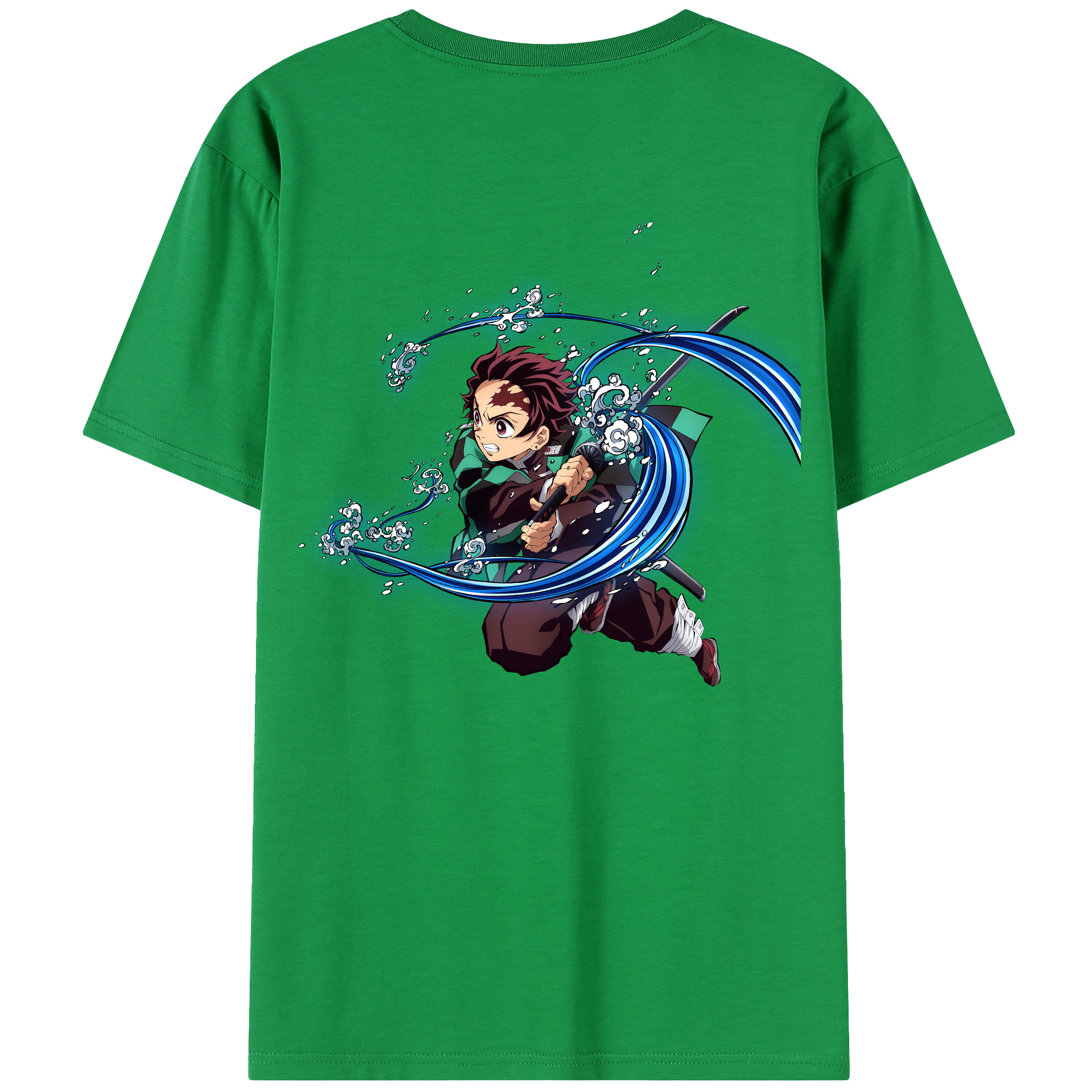 （画像用） 鬼滅の刃 竈門 炭治郎／かまど たんじろう Kamado Tanjirou 綿100％半袖Tシャツ（背面プリント）