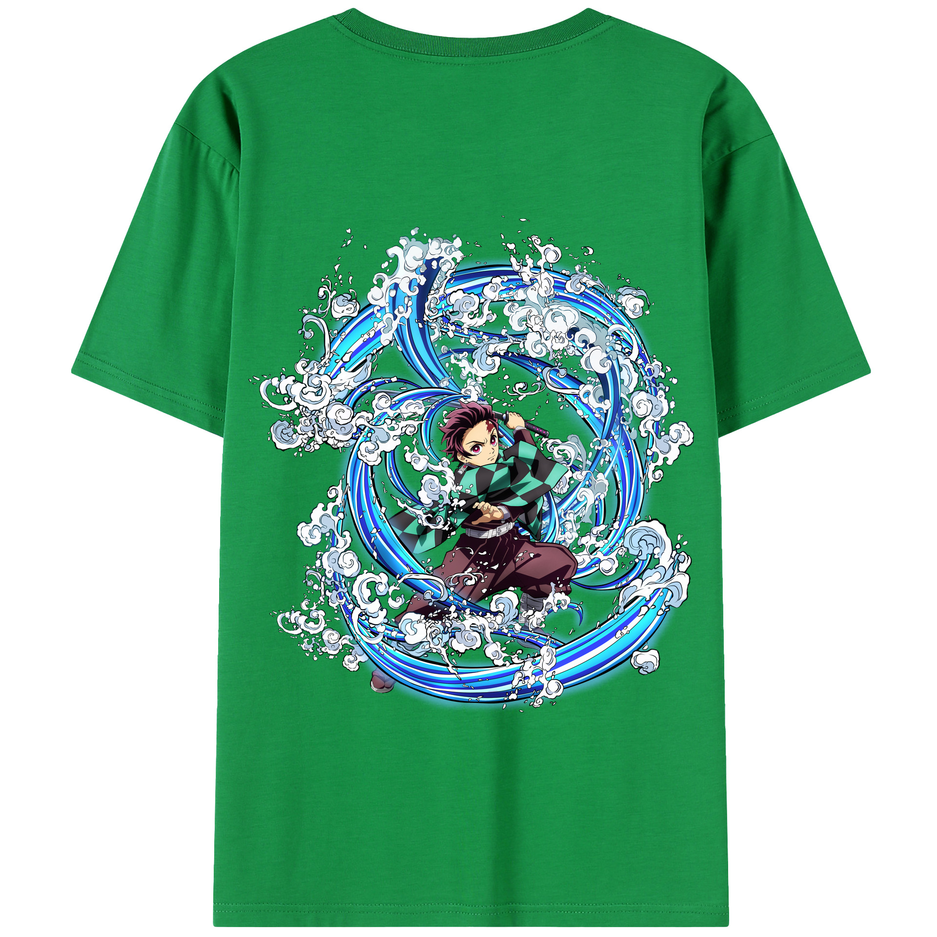 （画像用） 鬼滅の刃 竈門 炭治郎／かまど たんじろう Kamado Tanjirou 綿100％半袖Tシャツ（背面プリント）