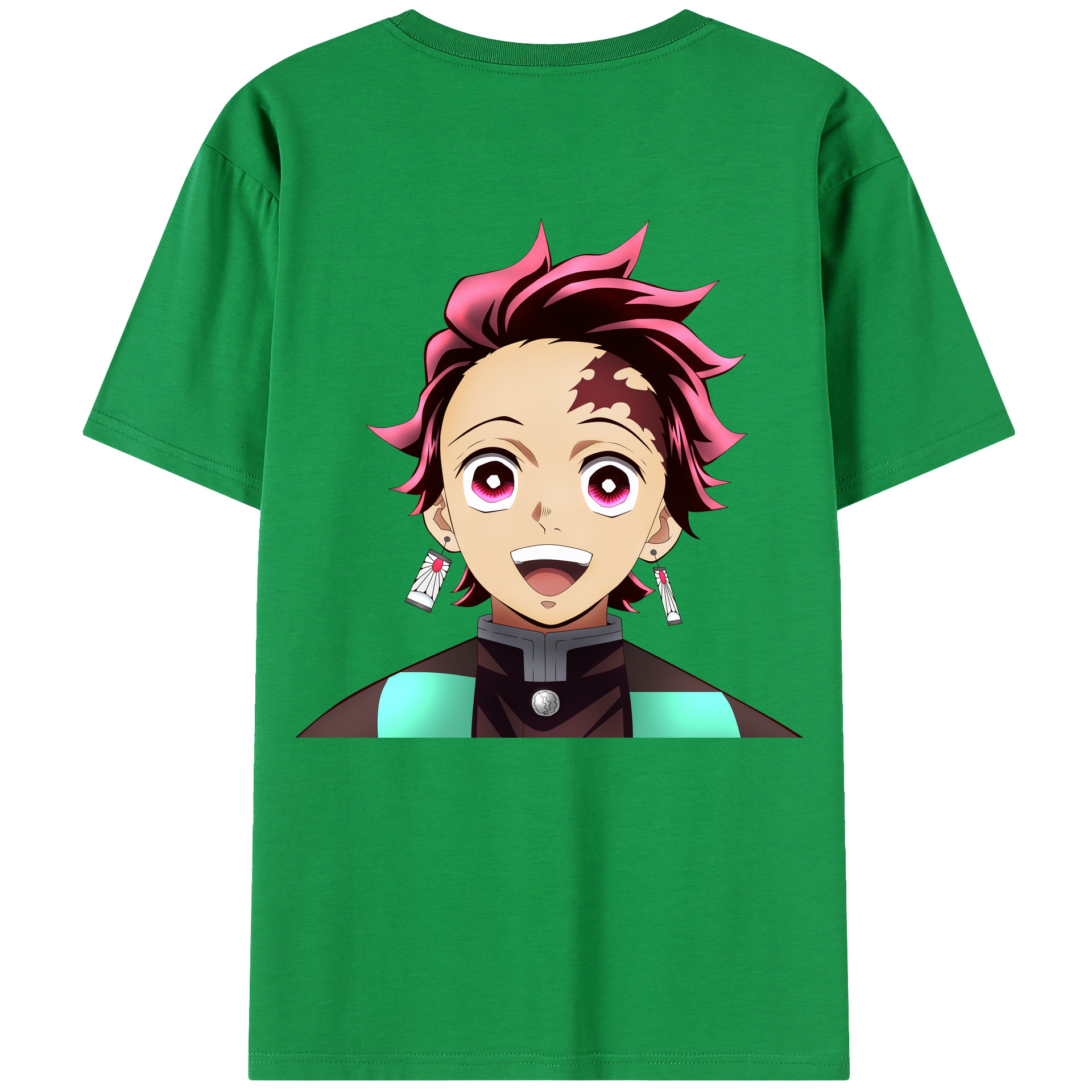 （画像用） 鬼滅の刃 竈門 炭治郎／かまど たんじろう Kamado Tanjirou 綿100％半袖Tシャツ（背面プリント）