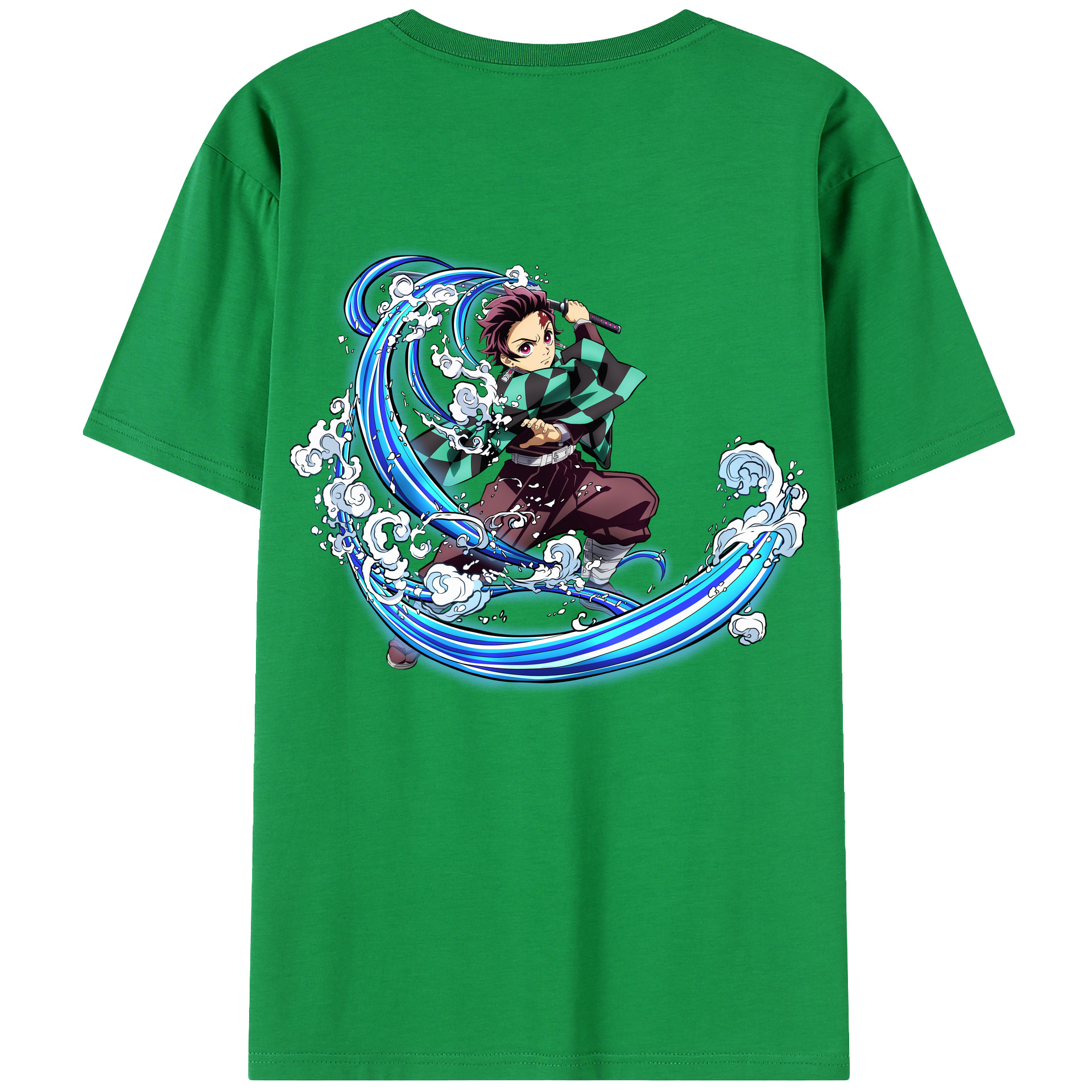 （画像用） 鬼滅の刃 竈門 炭治郎／かまど たんじろう Kamado Tanjirou 綿100％半袖Tシャツ（背面プリント）