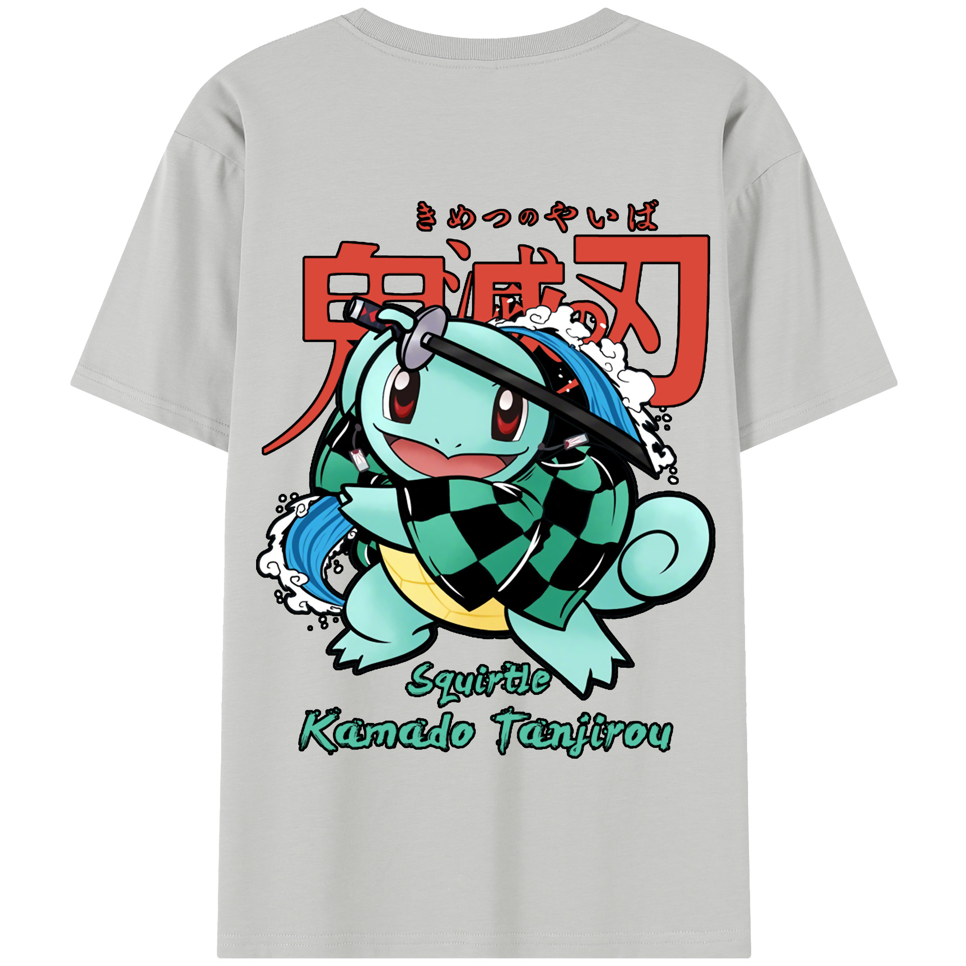 （画像用） 鬼滅の刃 竈門 炭治郎／かまど たんじろう Kamado Tanjirou 綿100％半袖Tシャツ（背面プリント）