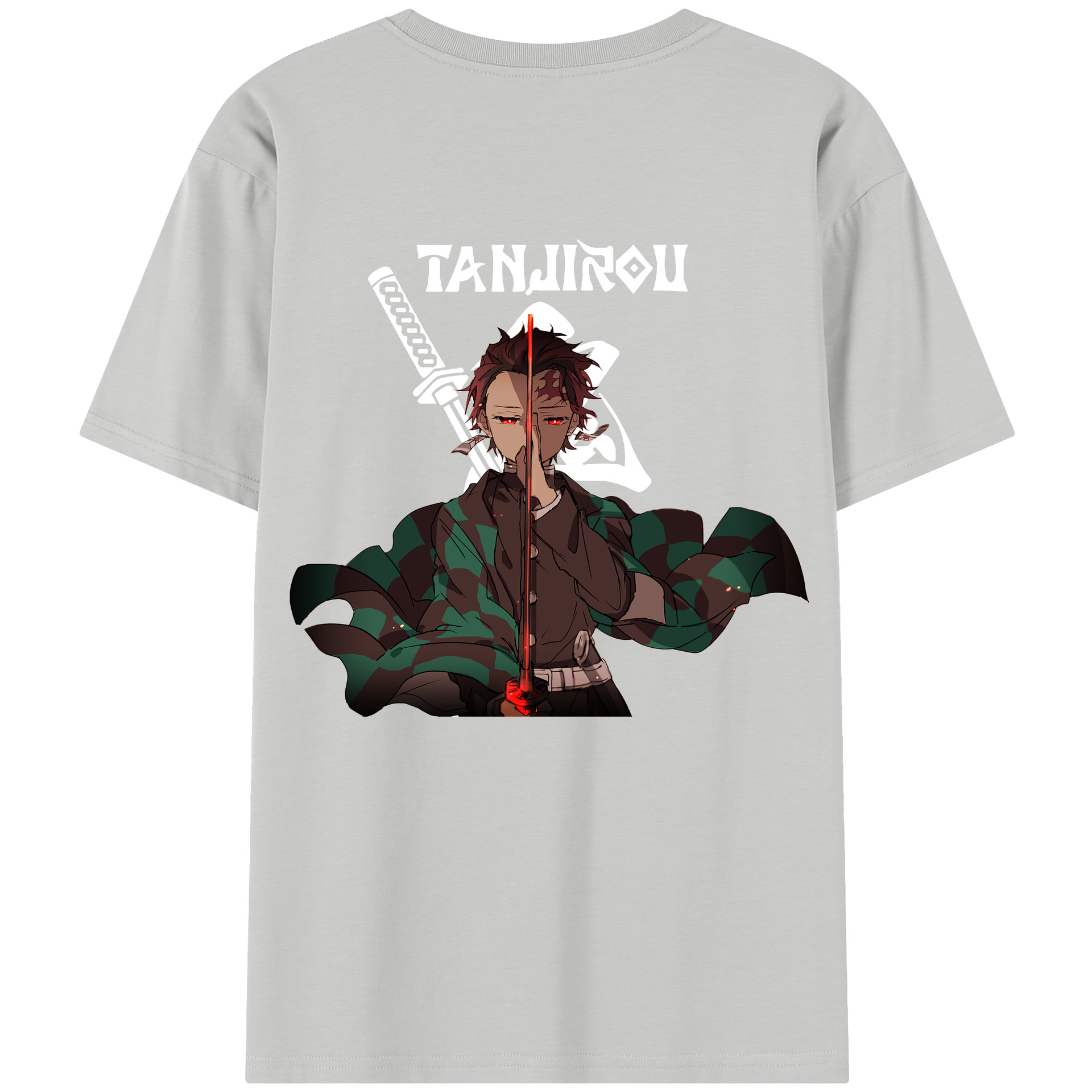 （画像用） 鬼滅の刃 竈門 炭治郎／かまど たんじろう Kamado Tanjirou 綿100％半袖Tシャツ（背面プリント）